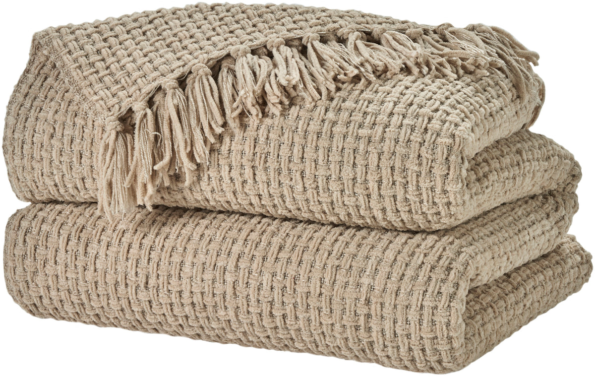 Lifestyle ZH225 Beige 70" x 103" Throw Blankets