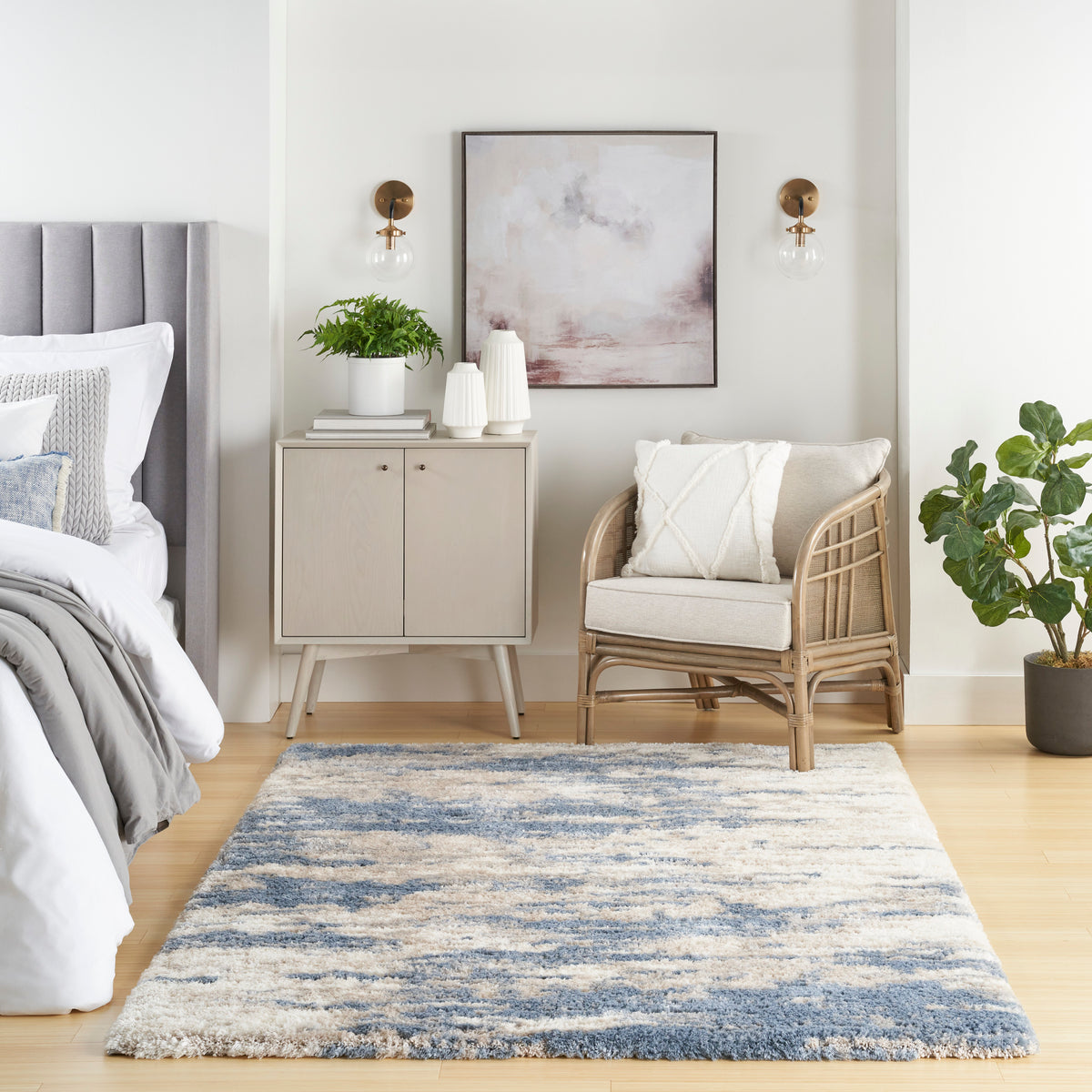 Dreamy Shag DRS10 Light Blue Grey Rug