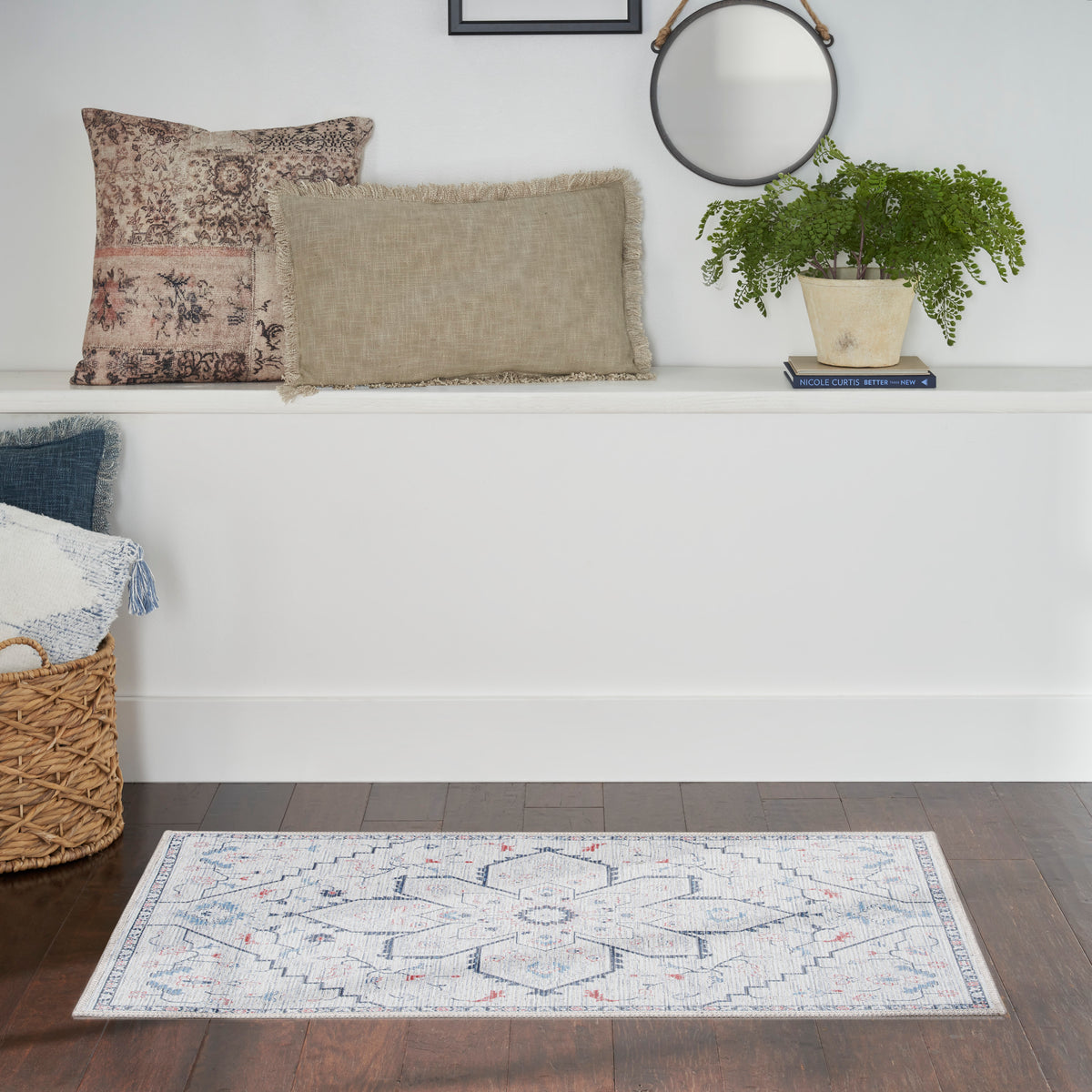 New Concept Washables SR110 Ivory Blue Rug