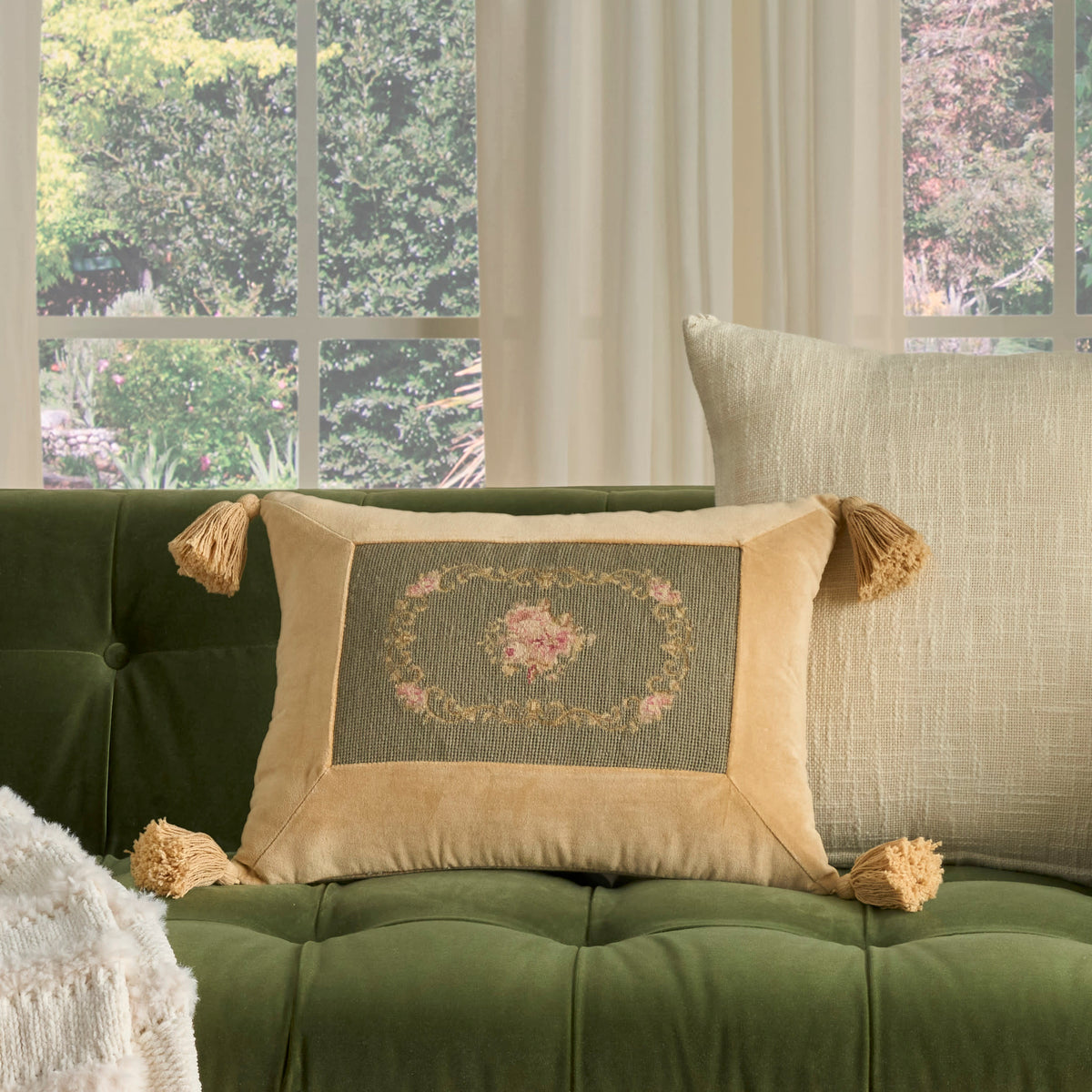 Vintage Pillow VAN14 Sage 14" x 18" Throw Pillows