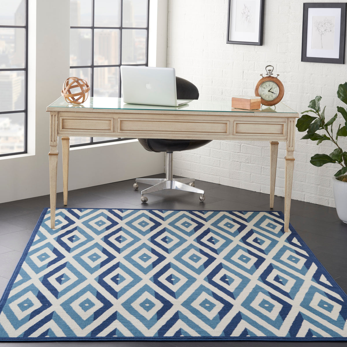 Grafix GRF18 White Blue Rug
