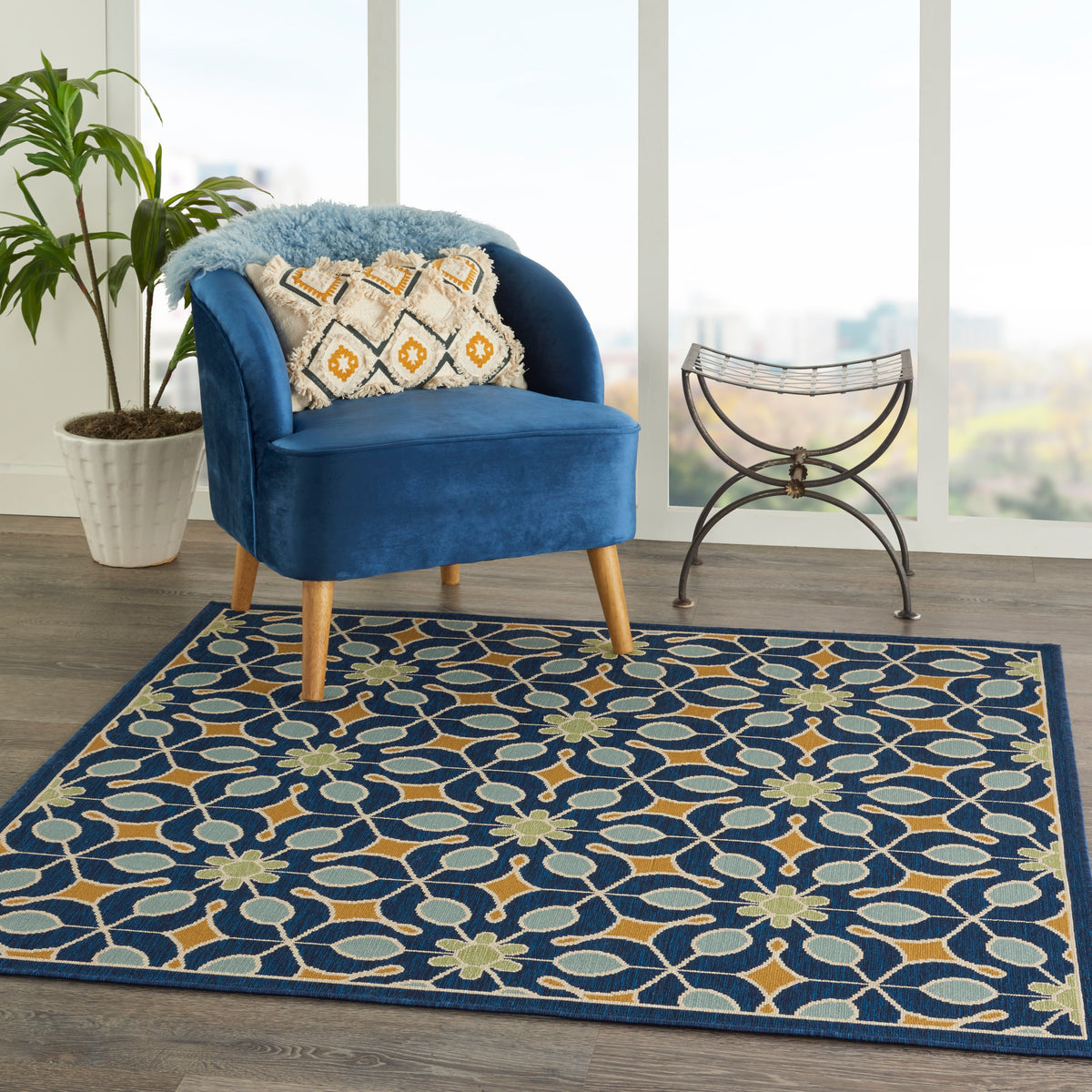 Caribbean CRB07 Navy Rug