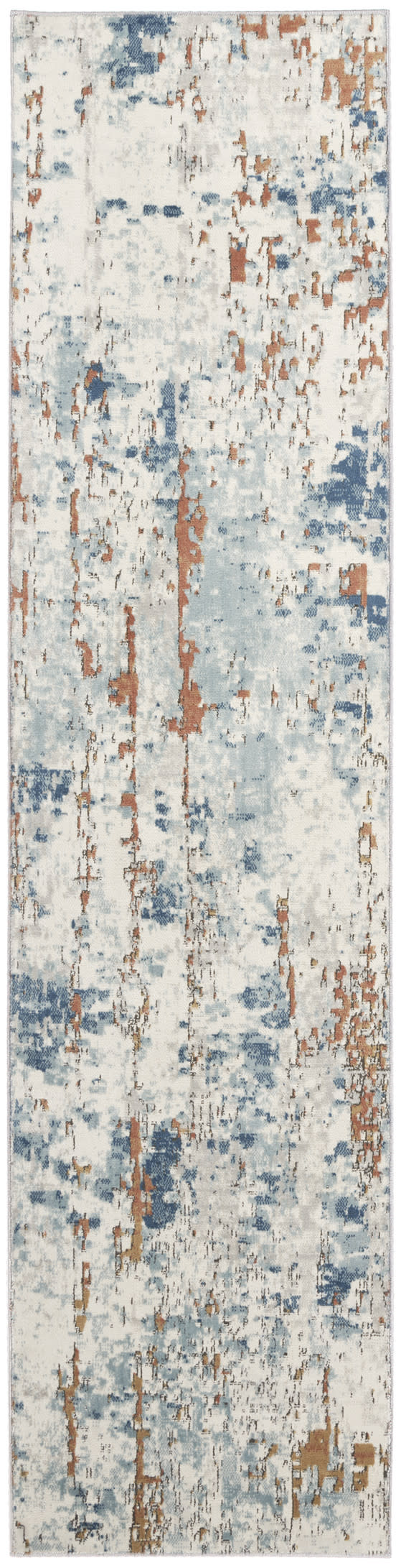 Quarry QUA01 Beige Blue Rust Rug