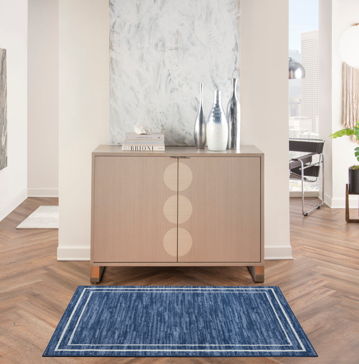 Nourison Essentials NRE02 Navy Ivory Rug