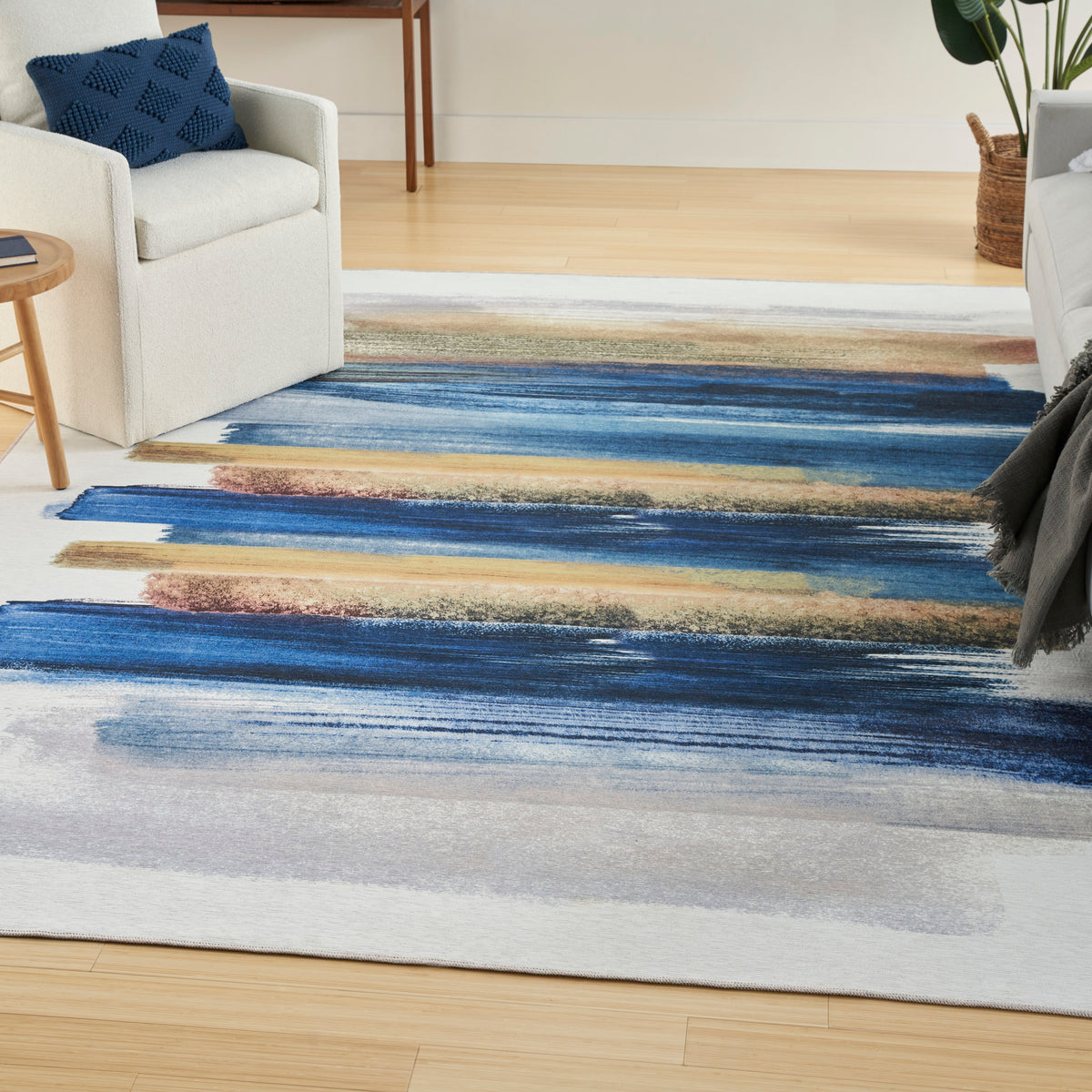 Nourison Washables NWB09 Blue Multicolor Rug