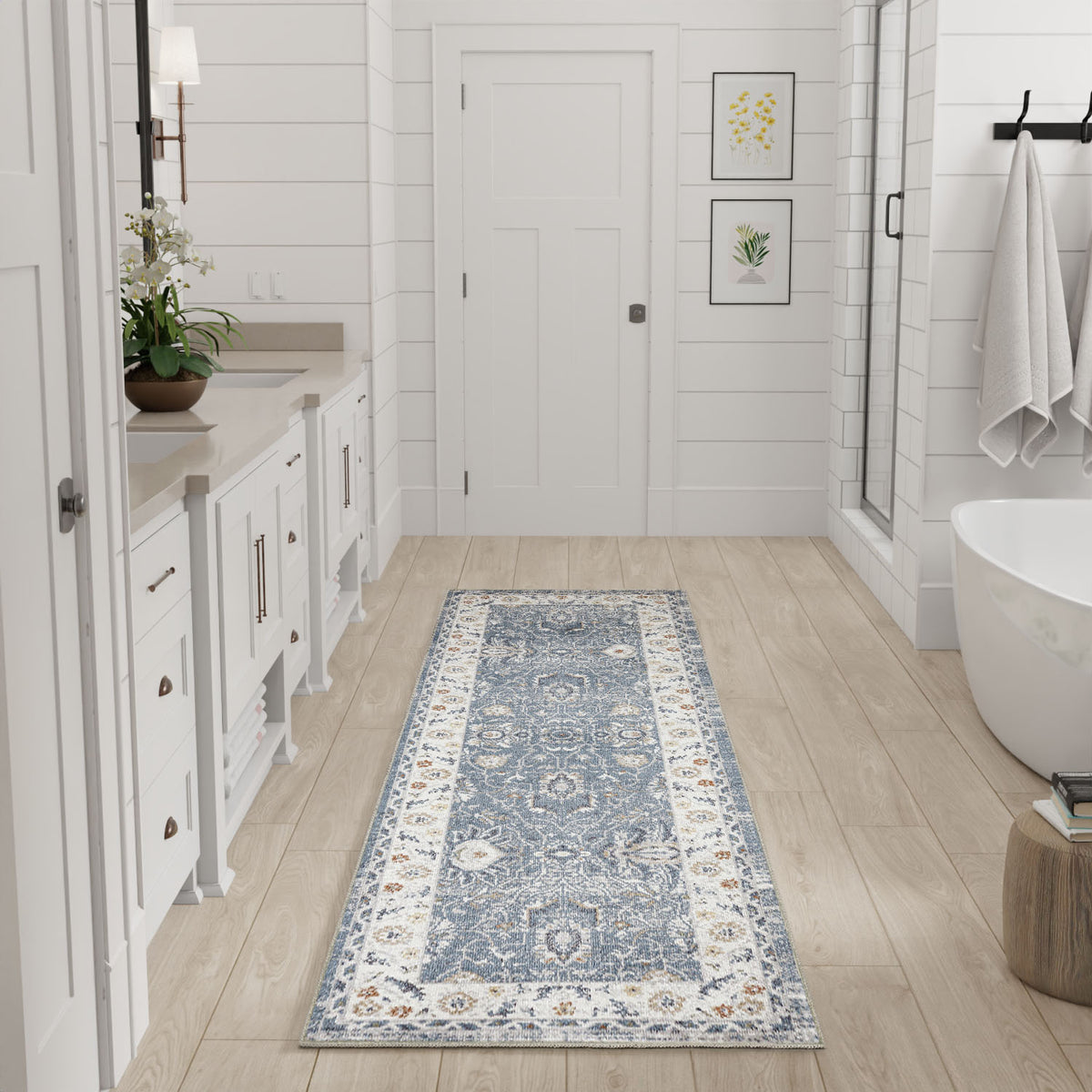 Astra Machine Washable ASW20 Blue Rug