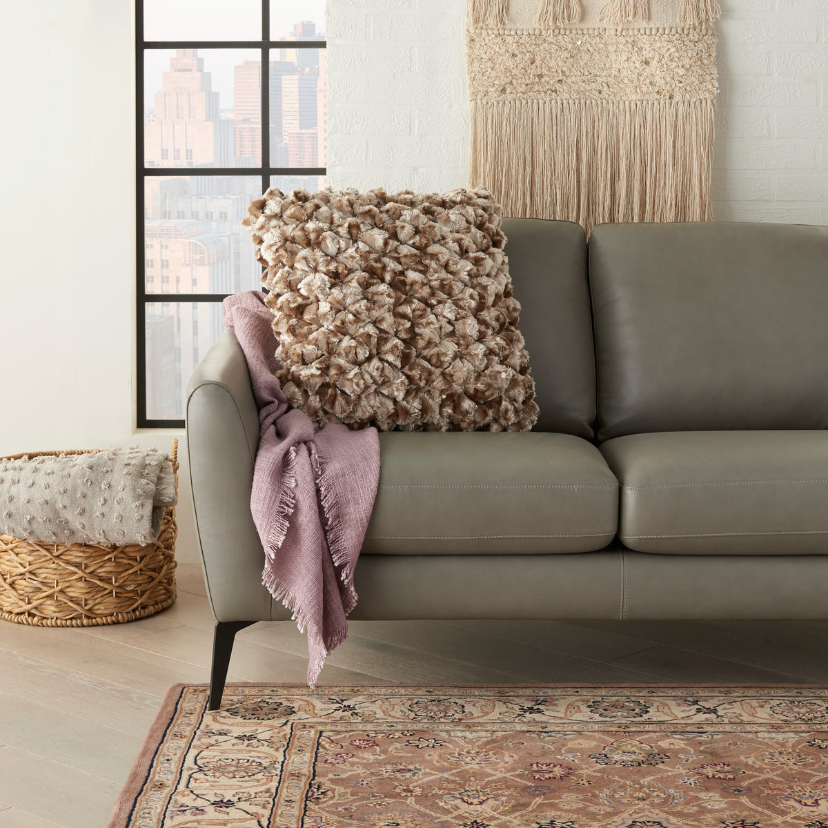 Sofia YS101 Beige 20" x 20" Throw Pillows
