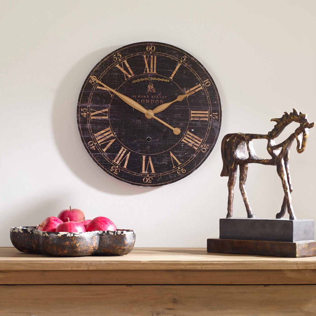 Bond Street Black Wall Clock