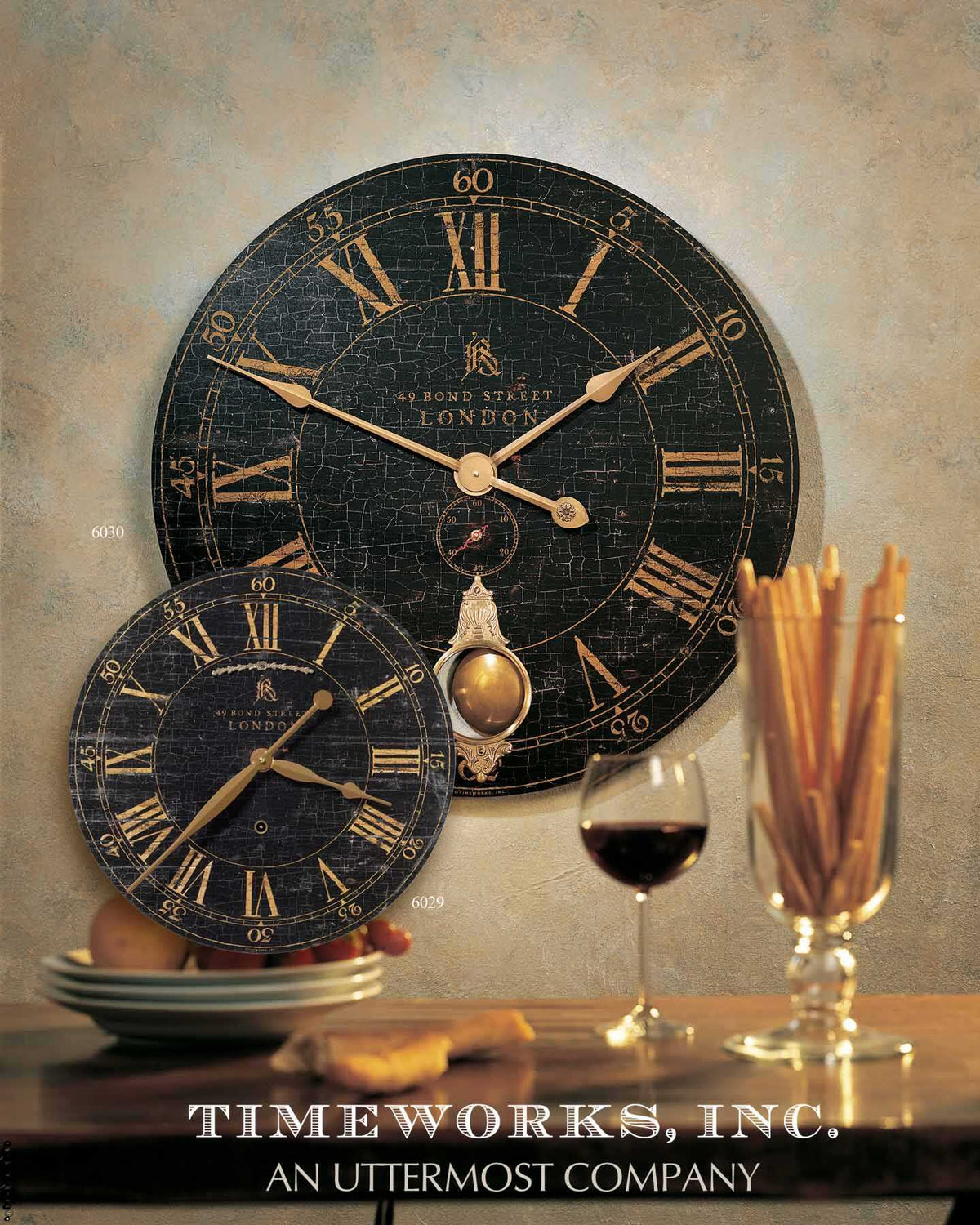 Bond Street Black Wall Clock