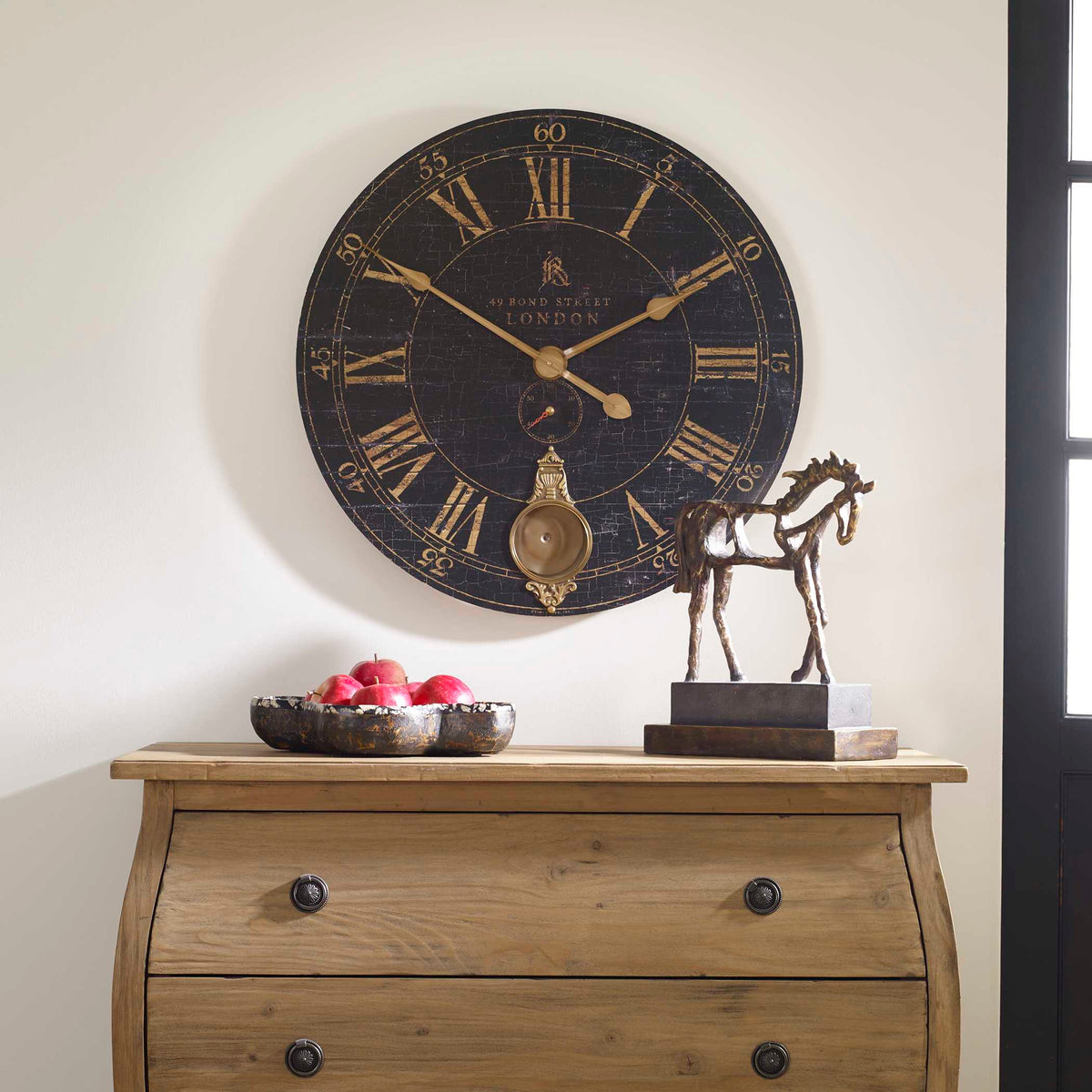 Bond Street Black Wall Clock