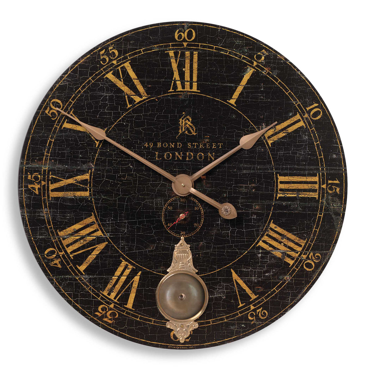 Bond Street Black Wall Clock