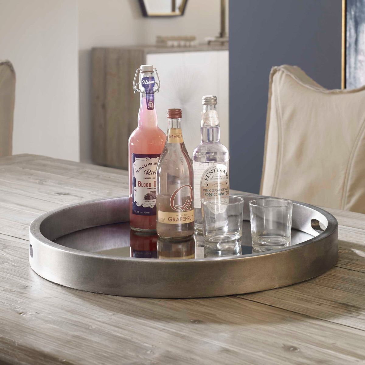 Bechet Round Silver Tray