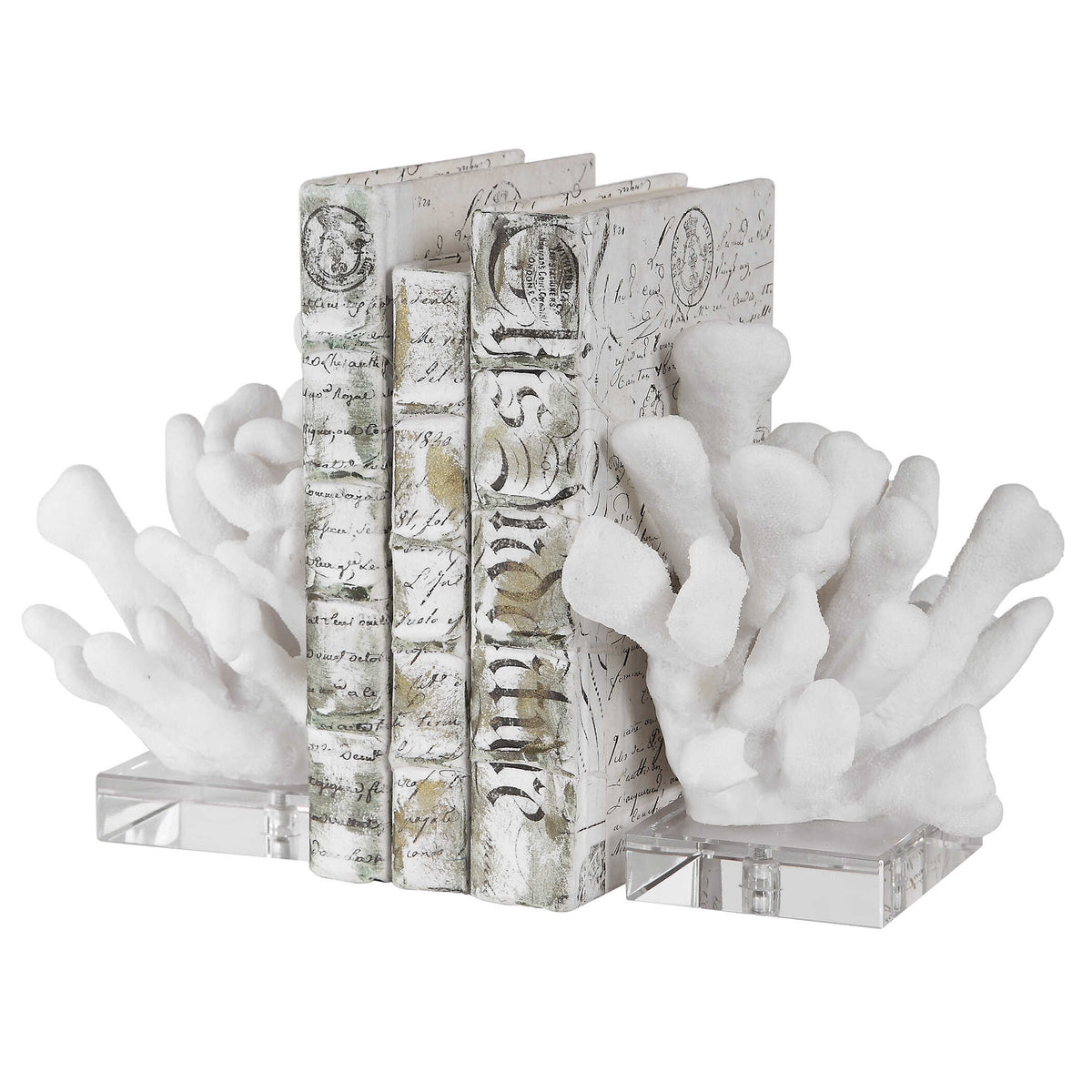 Charbel White Bookends Set/2