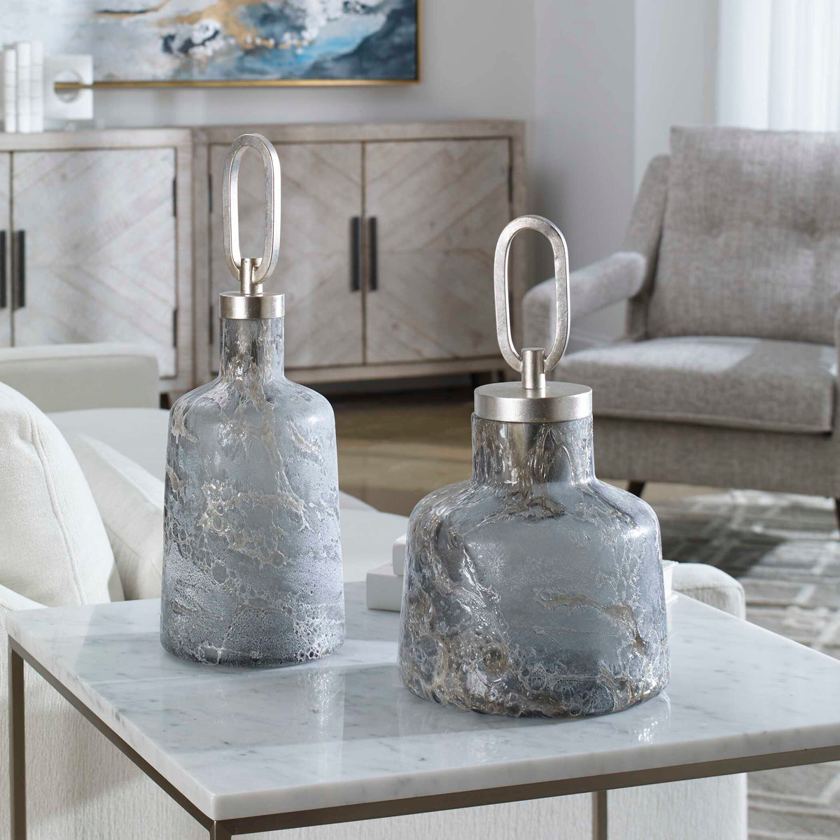 Storm Art Glass Bottles Set/2