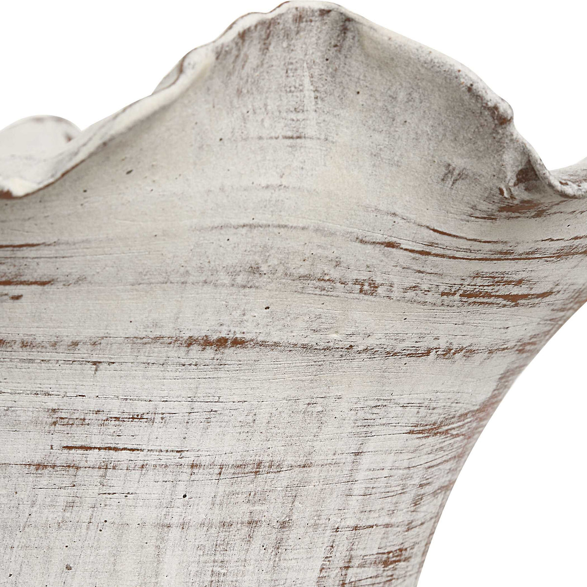 Ruffled Petal White Vases Set/2