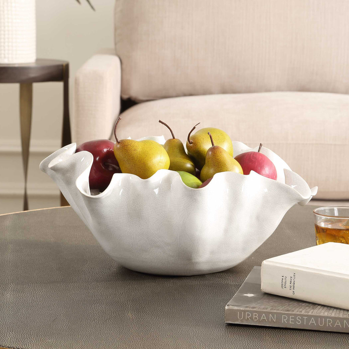 Ruffle White Bloom Bowl