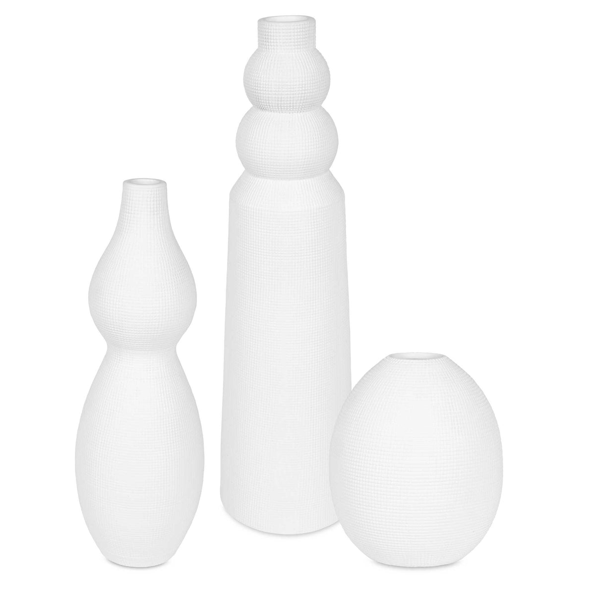 Forma White Ceramic Vases Set/3