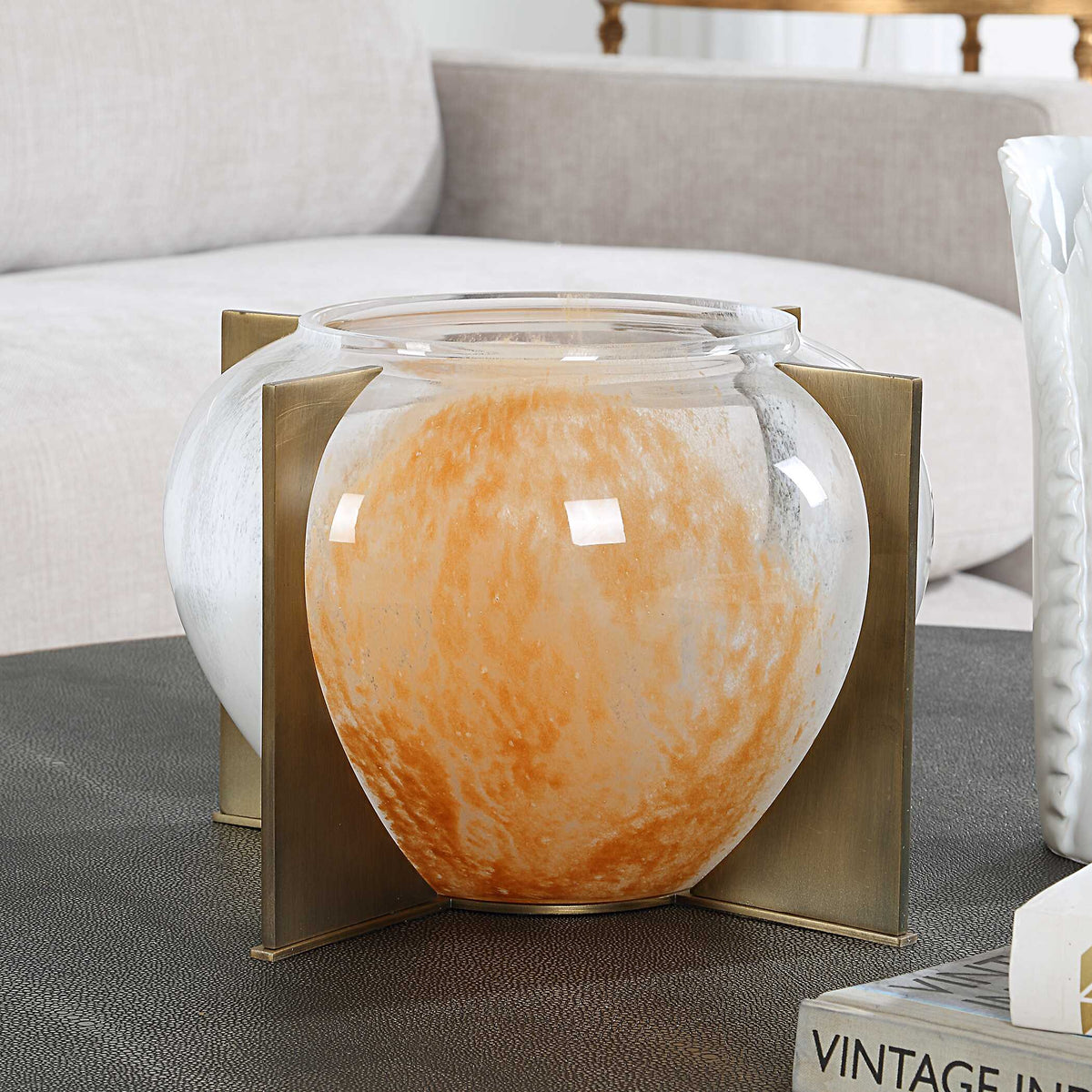 Amber Swirl Vase