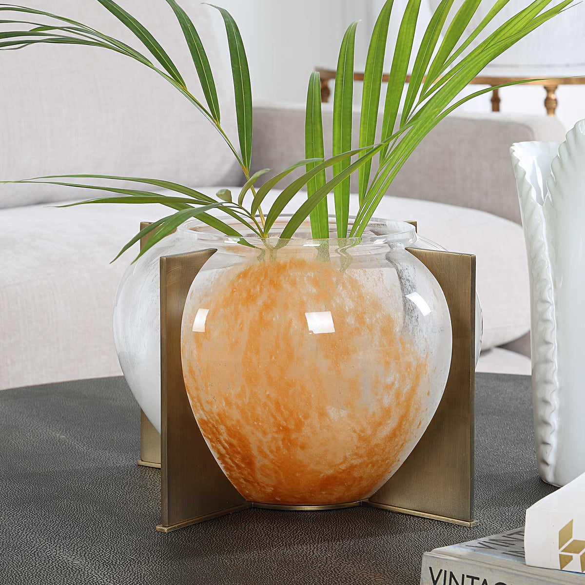 Amber Swirl Vase