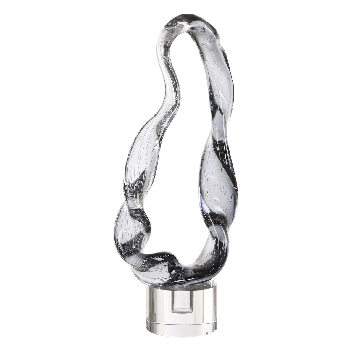 Luminous Twist Glass Sculpture