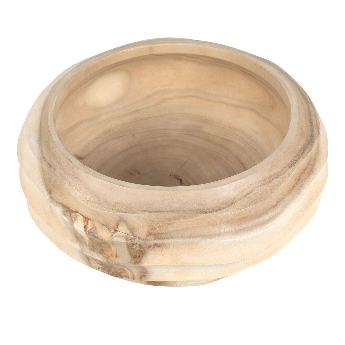 Waveform Bleached Wood Bowl