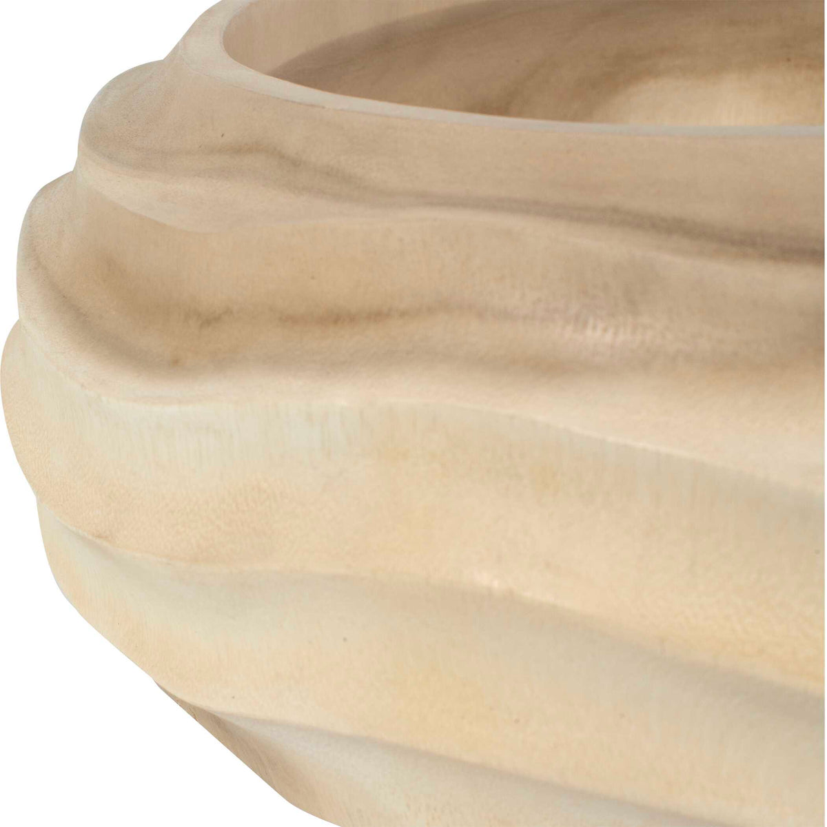 Waveform Bleached Wood Bowl