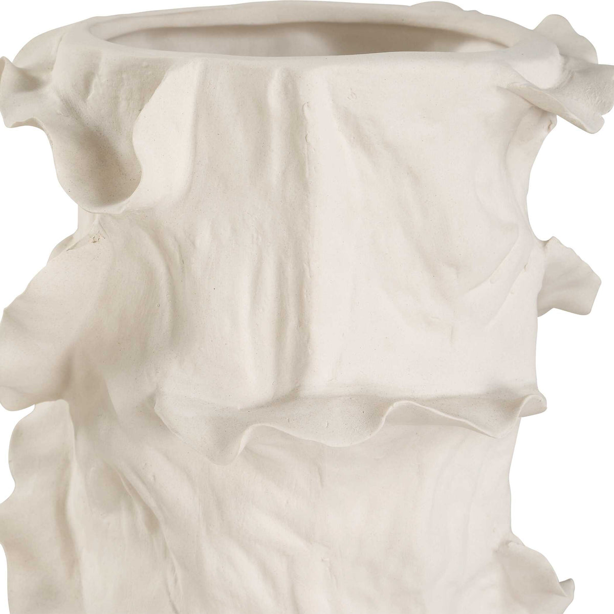 Ripple Crest White Vases Set/2