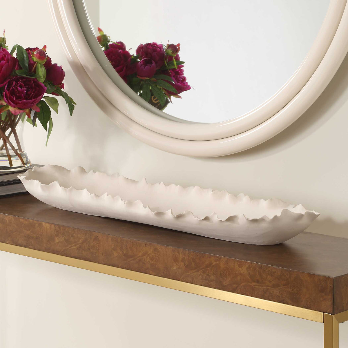 Ripple Crest White Bowl