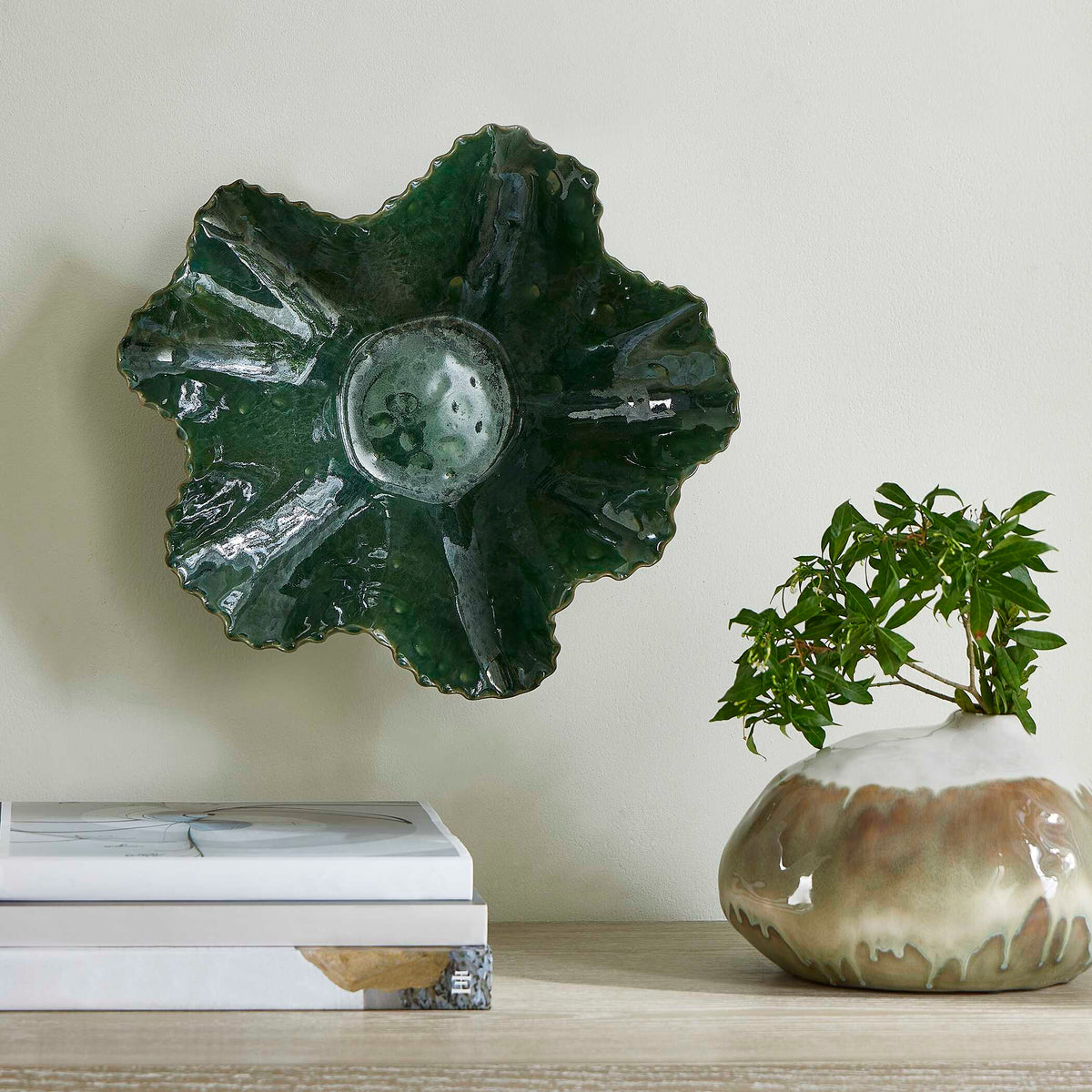 Verdant Bloom Emerald Outdoor Bowl
