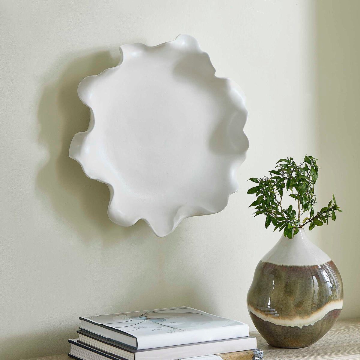 Wave Crest White Outdoor Bowl