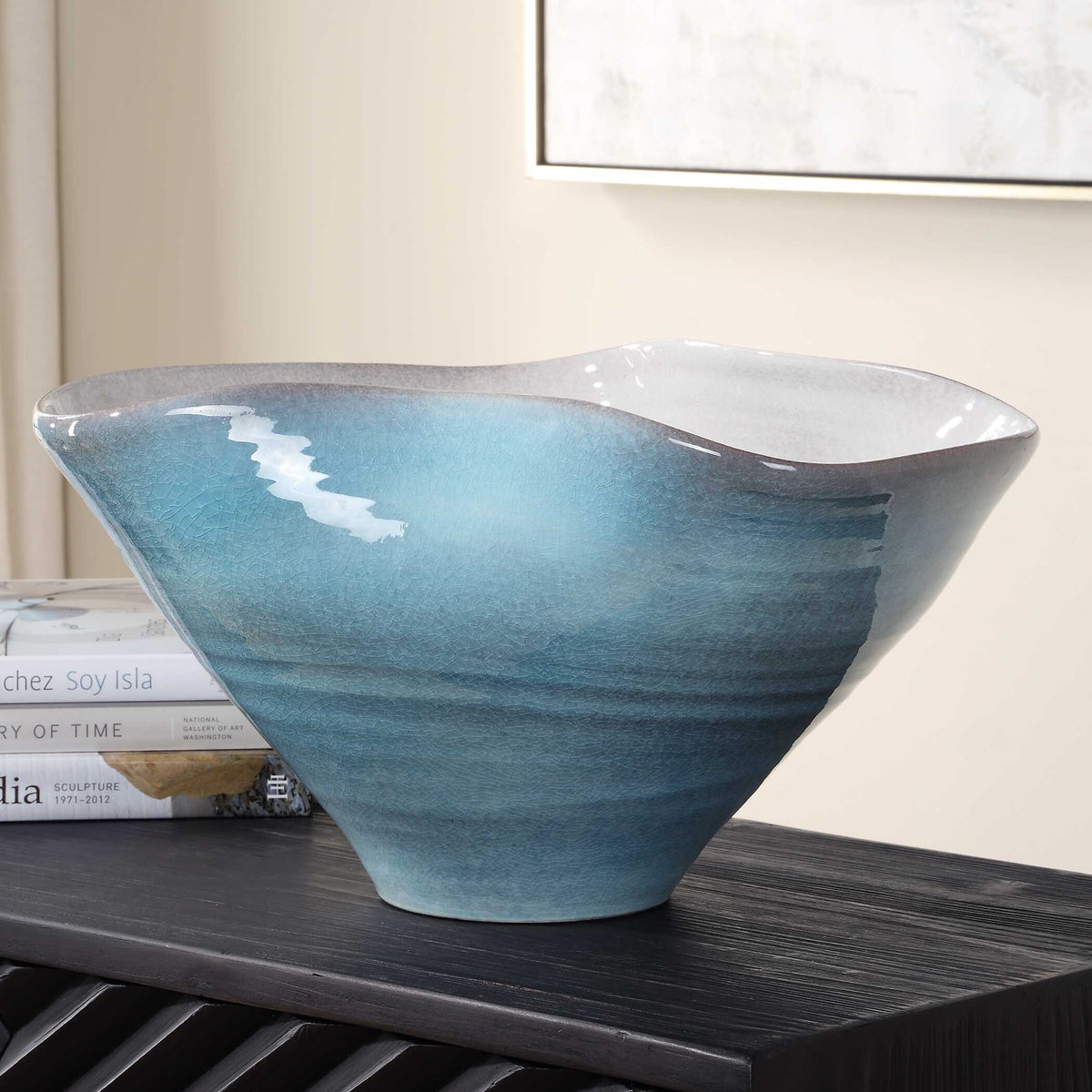Blue Crest Ceramic Bowl