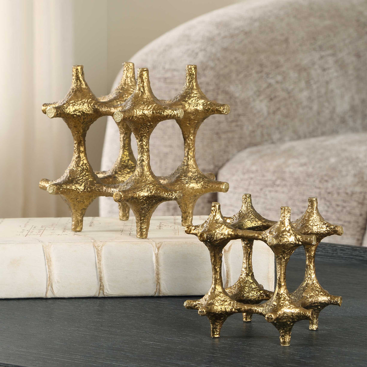 Gilded Connection Modern Sculptures Set/2