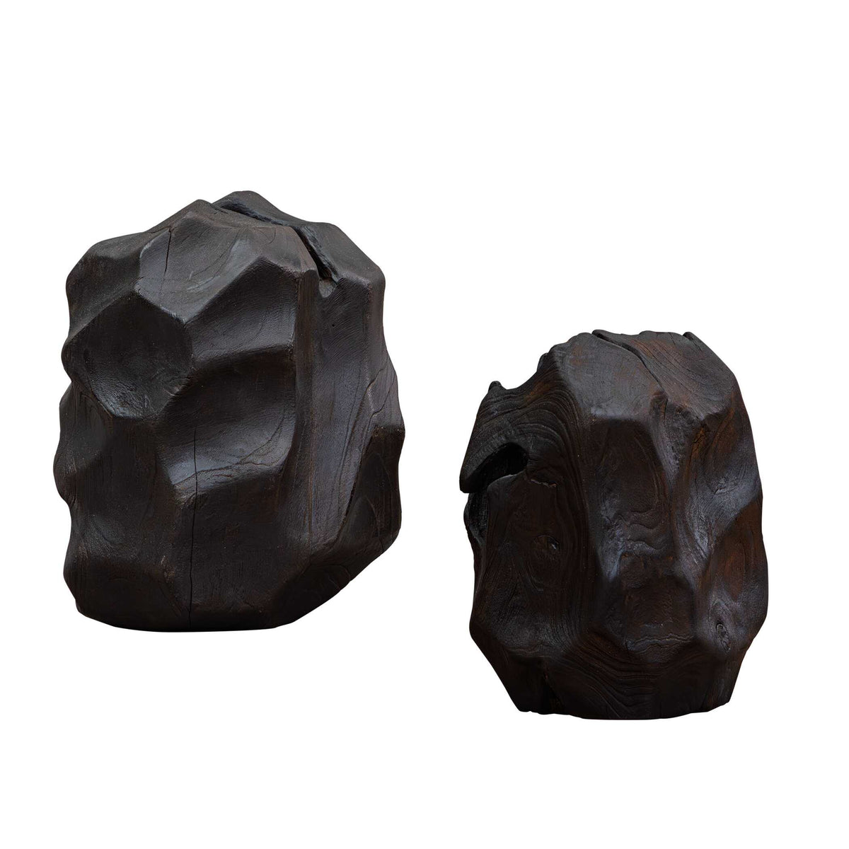 Ember Root Teak Sculpture, Set/2