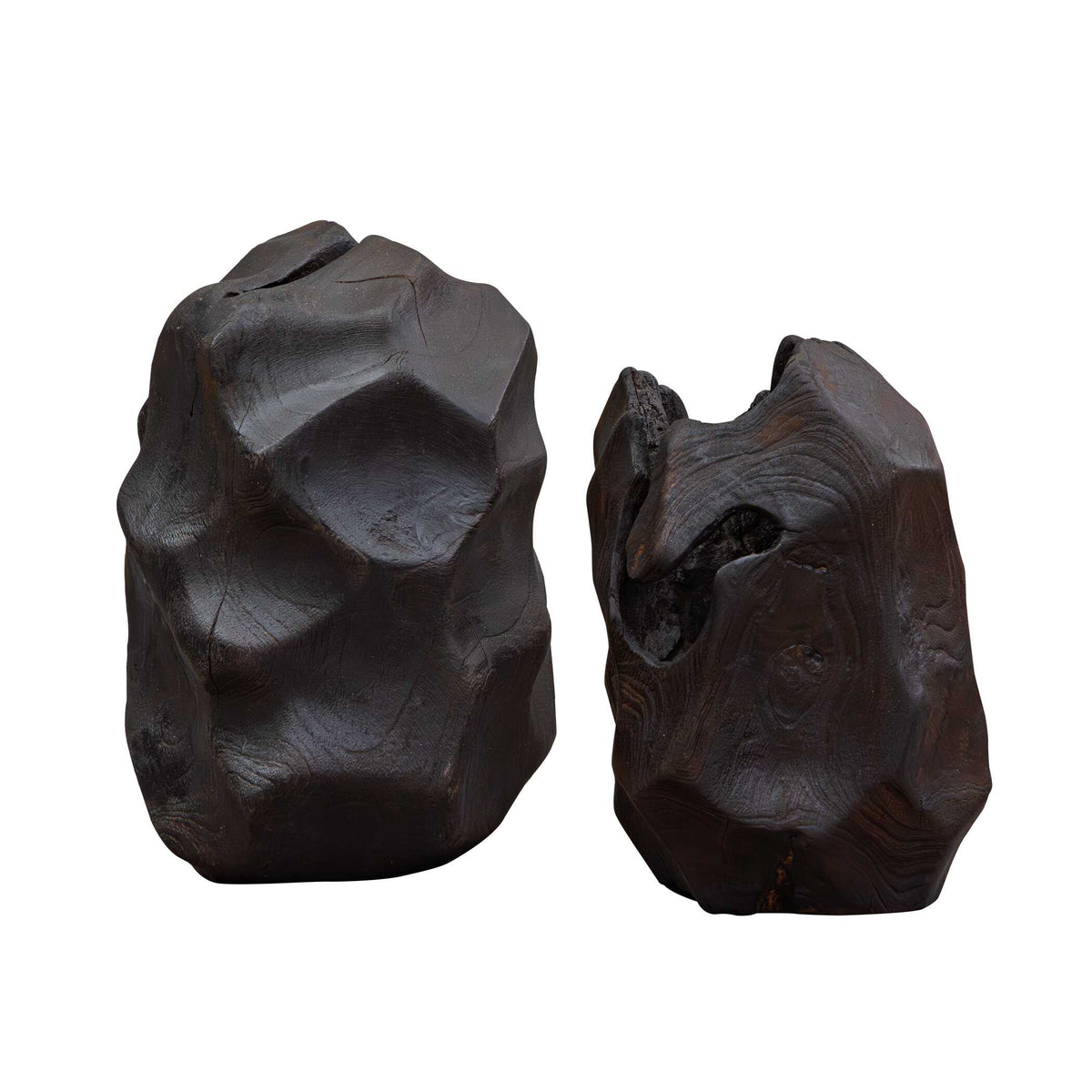 Ember Root Teak Sculpture, Set/2