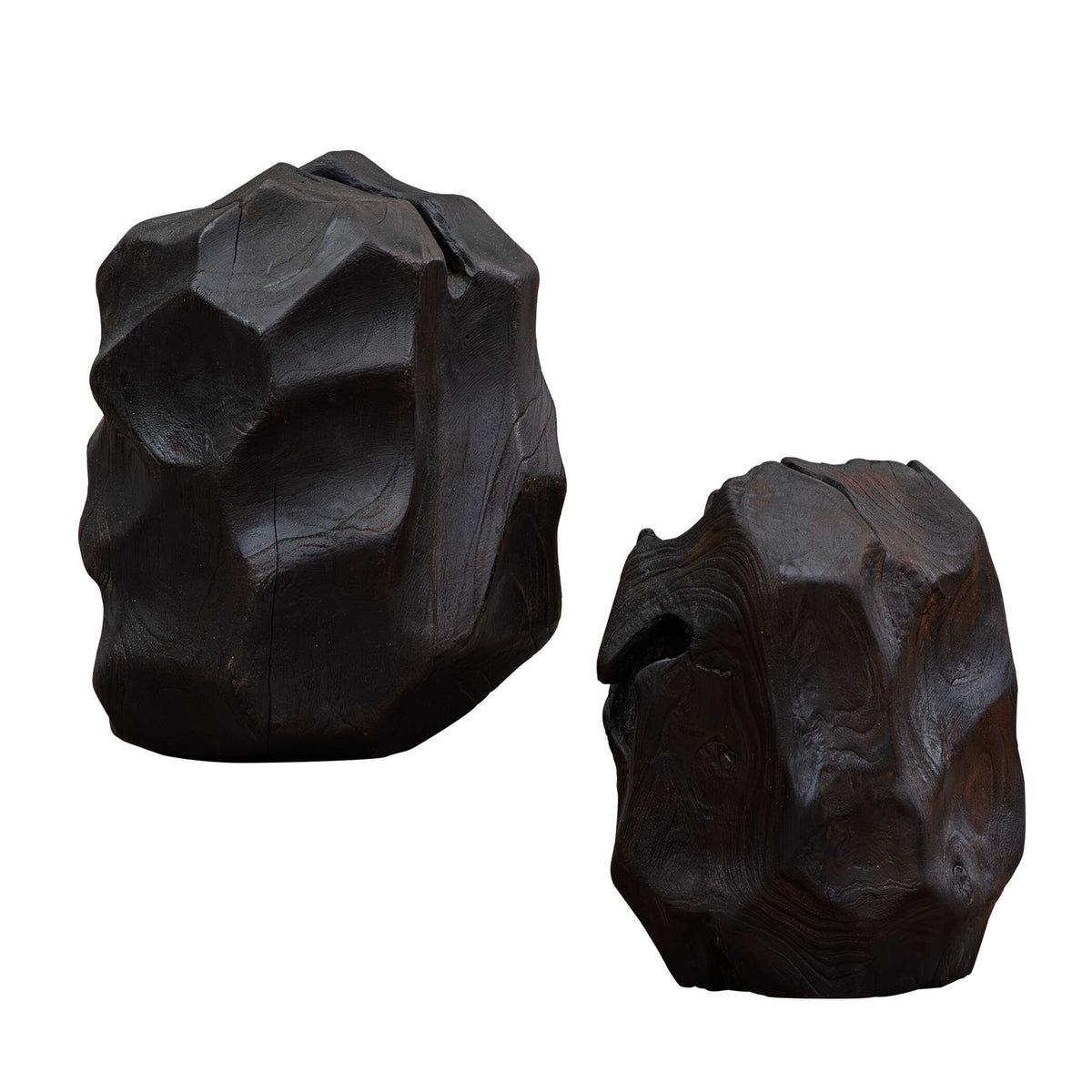 Ember Root Teak Sculpture, Set/2