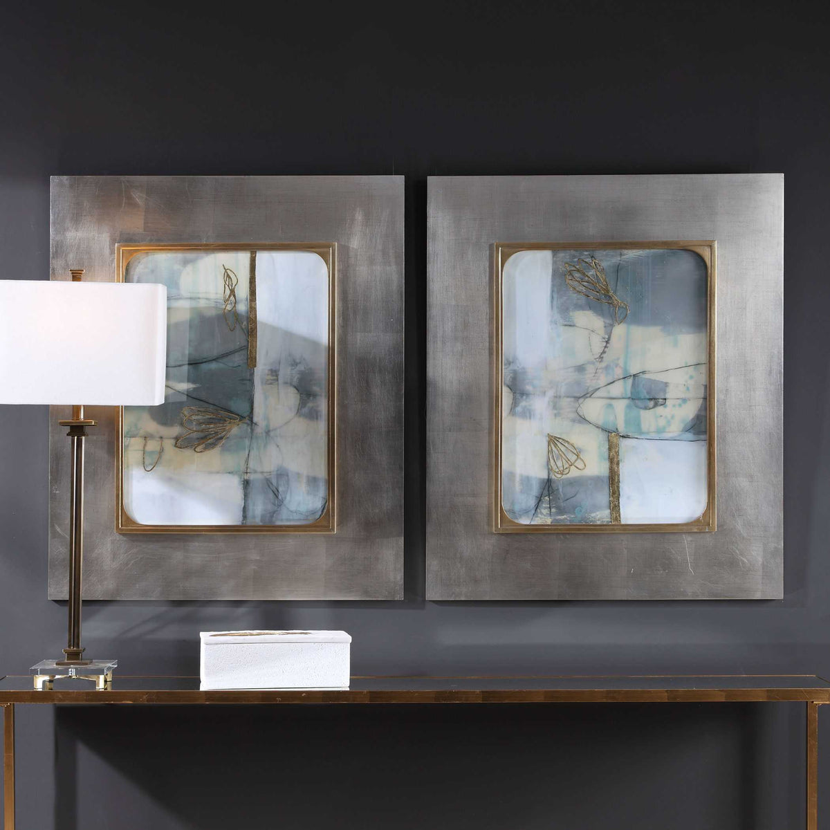 Gilded Whimsy Abstract Prints Set/2