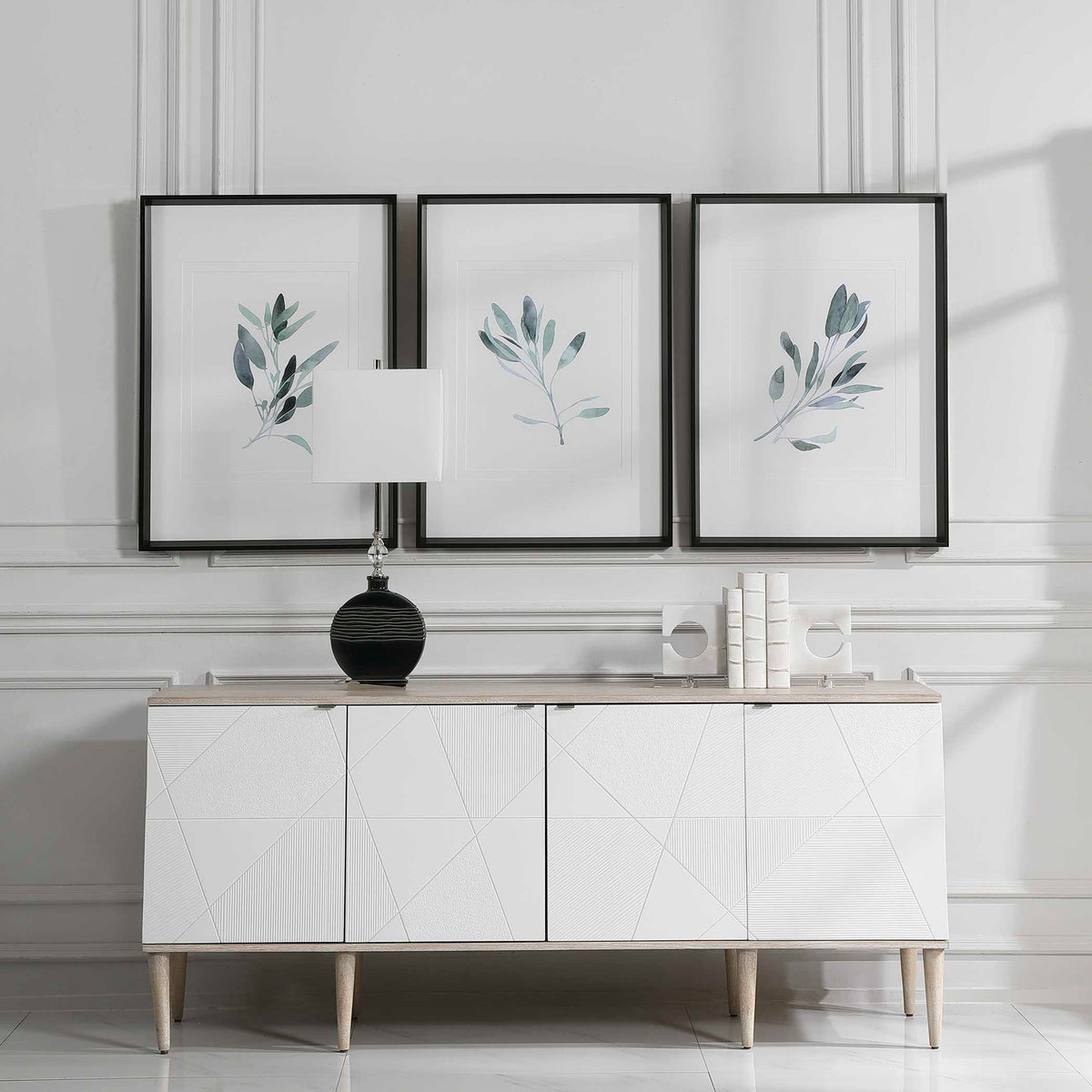 Simple Sage Watercolor Prints Set/3
