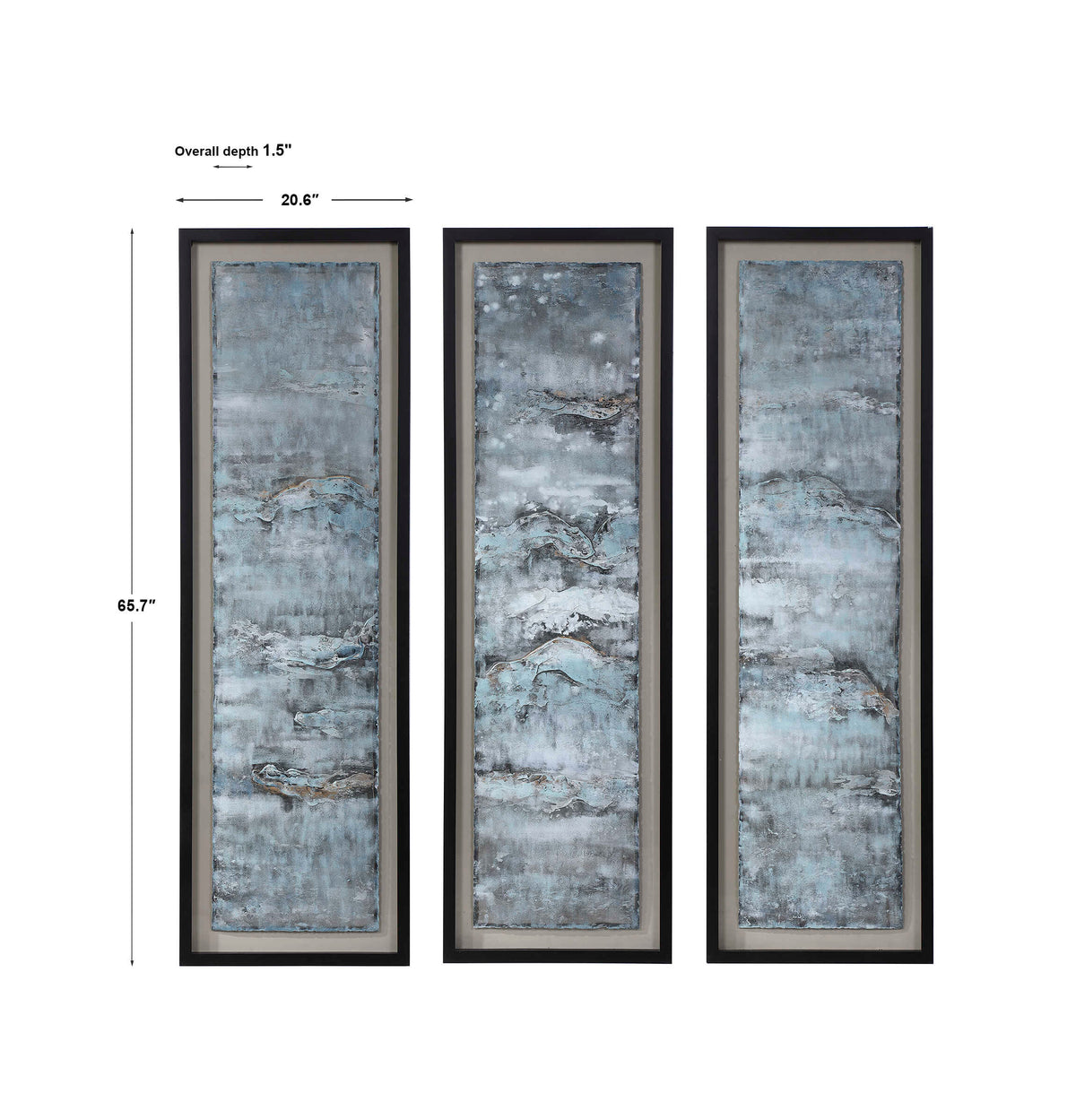 Ocean Swell Painted Metal Art Set/3 3 Cartons