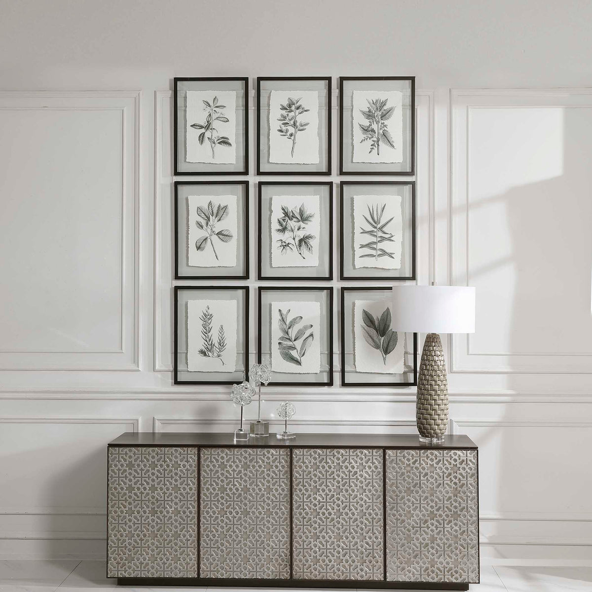 Farmhouse Florals Framed Prints Set/9