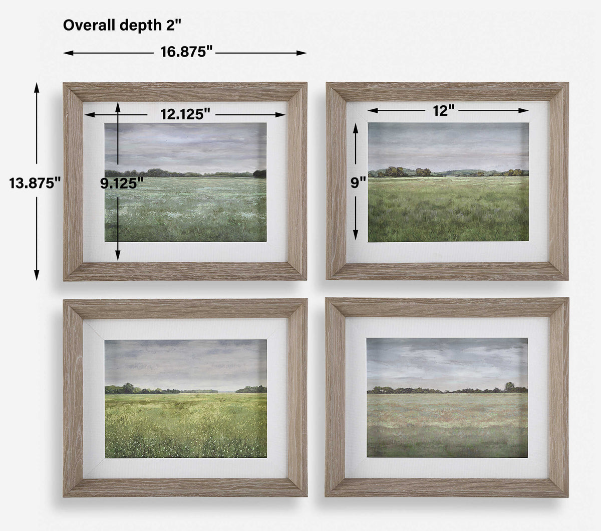 Quiet Meadows Framed Prints Set/4