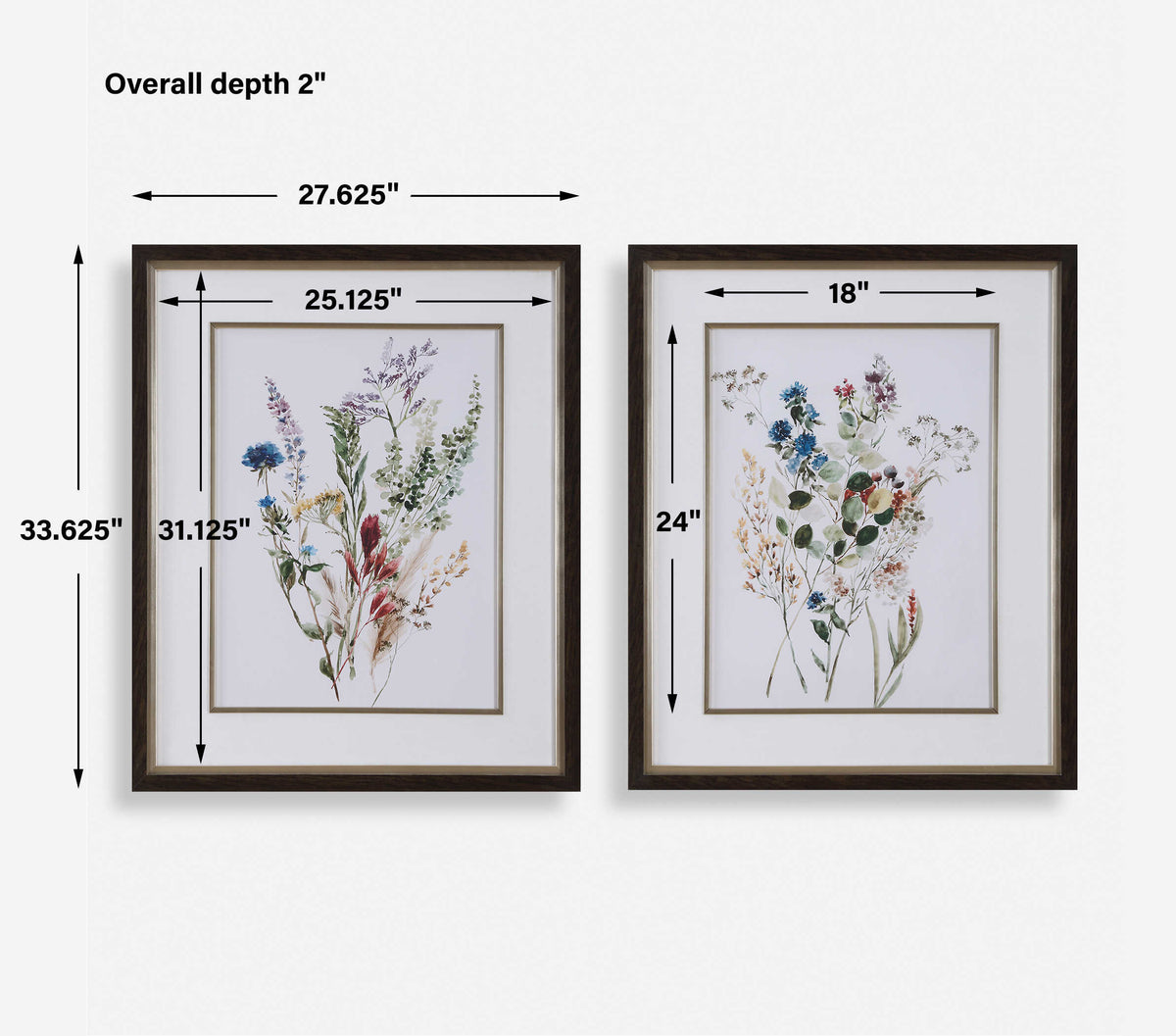 Delicate Flowers Framed Prints Set/2