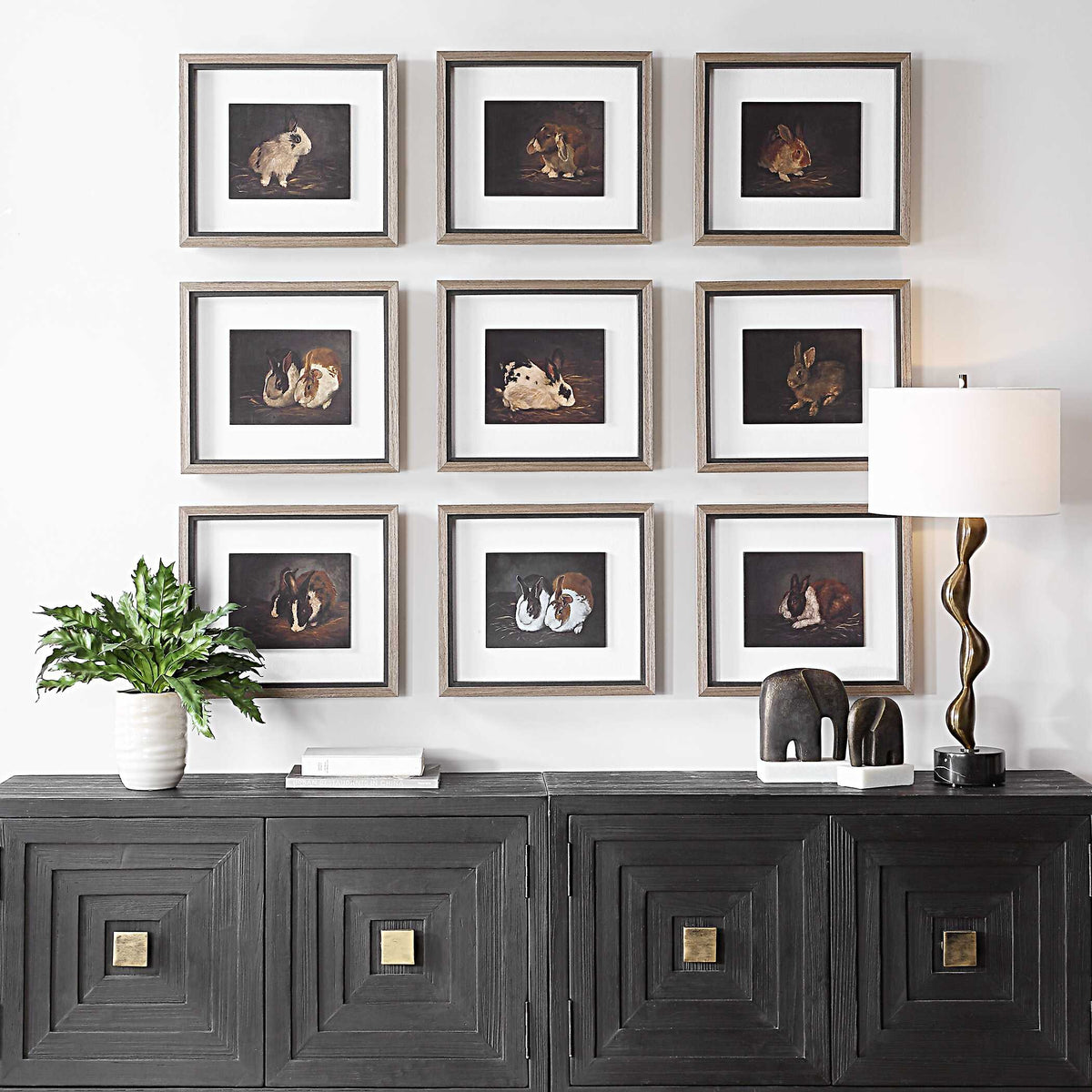 Resting Bunny Framed Prints Set/9
