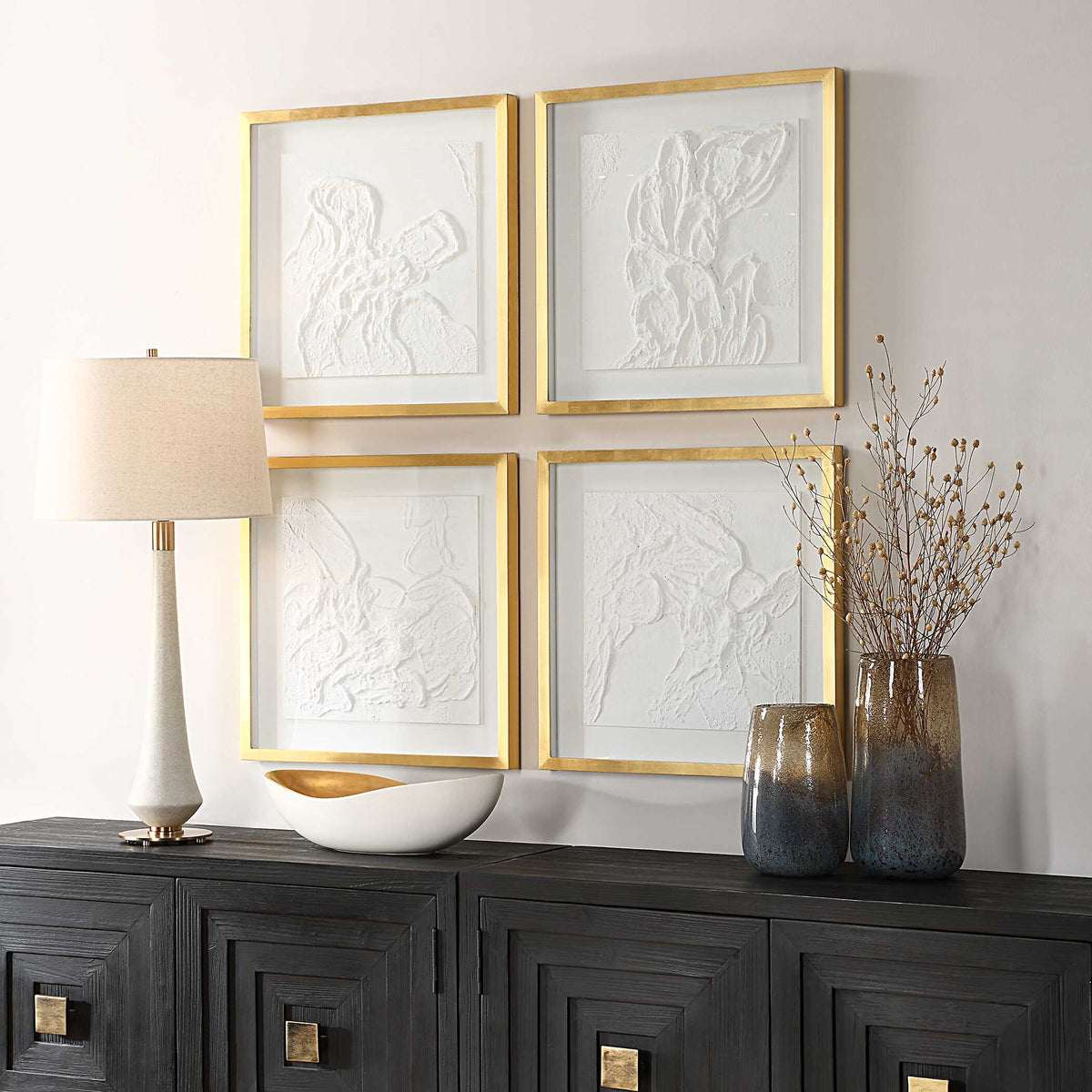 Fourfold Framed Prints Set/4