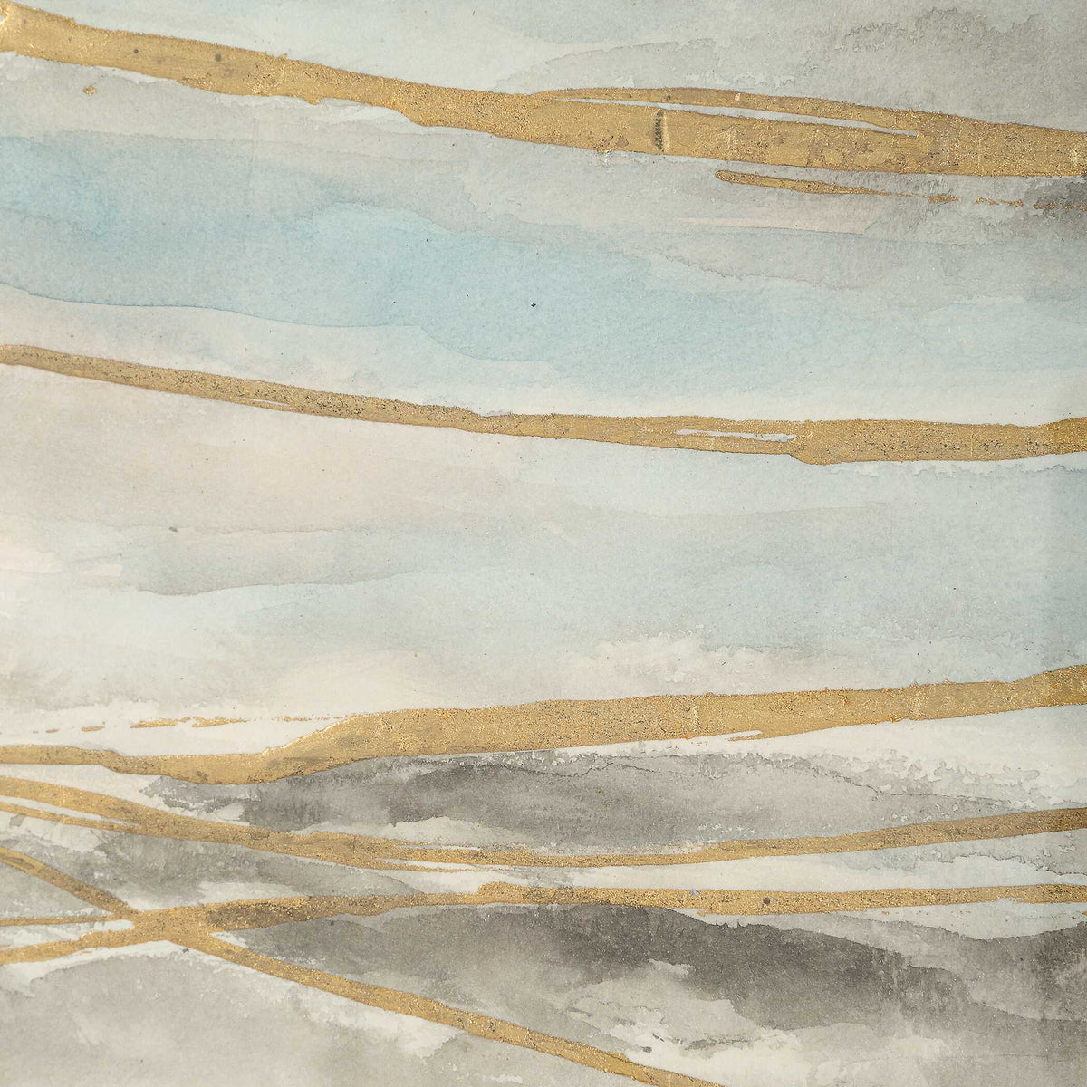 So Golden Abstract Landscape Prints Set/2
