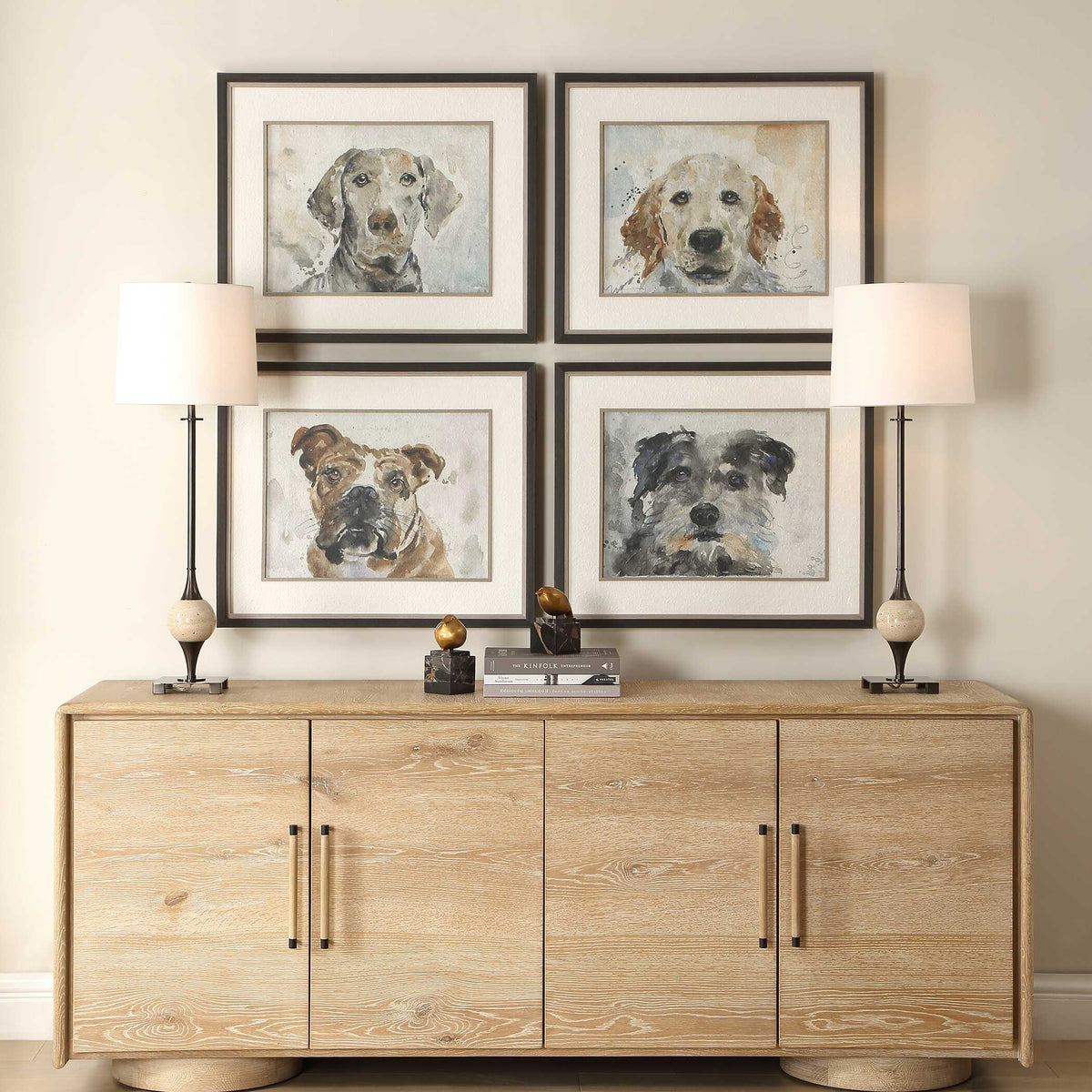 Dog Days Framed Prints Set/4