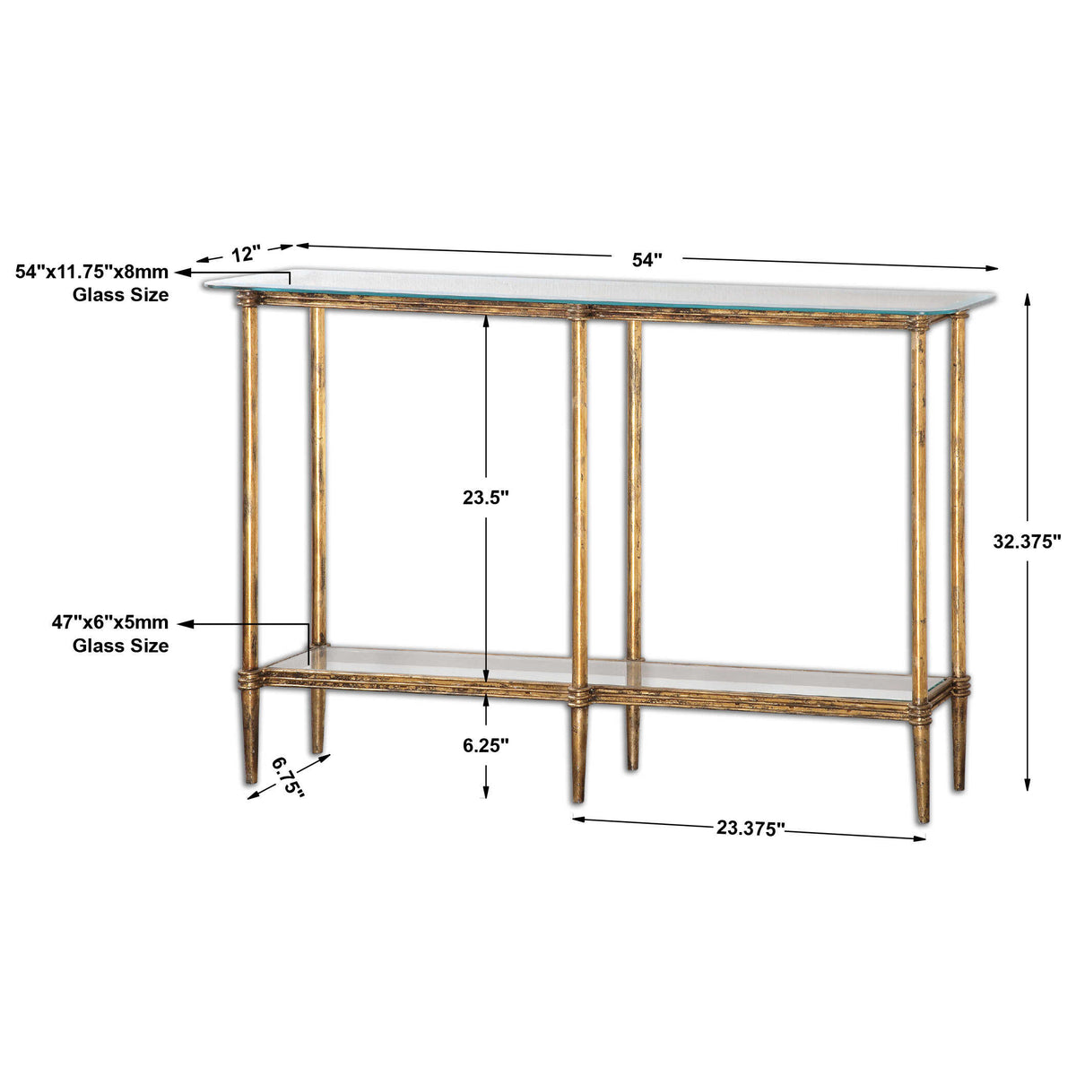 Elenio Glass Console Table