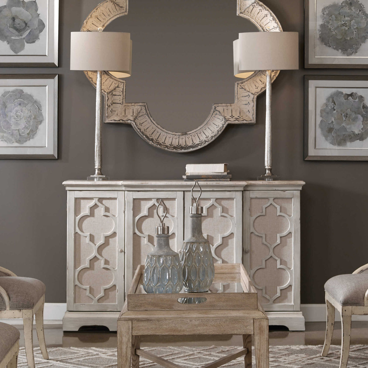 Sophie 4 Door Grey Cabinet