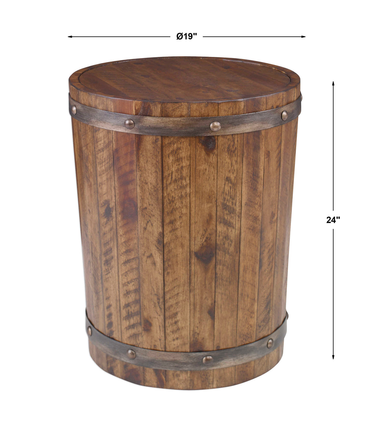 Ceylon Wine Barrel Side Table