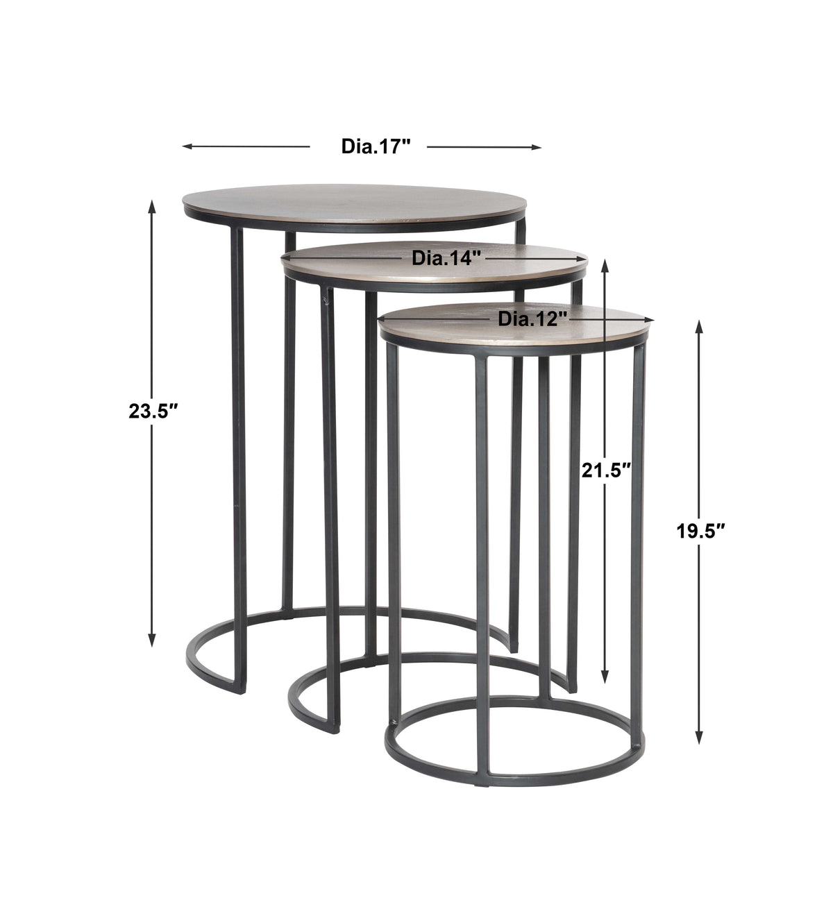 Erik Metal Nesting Tables Set/3