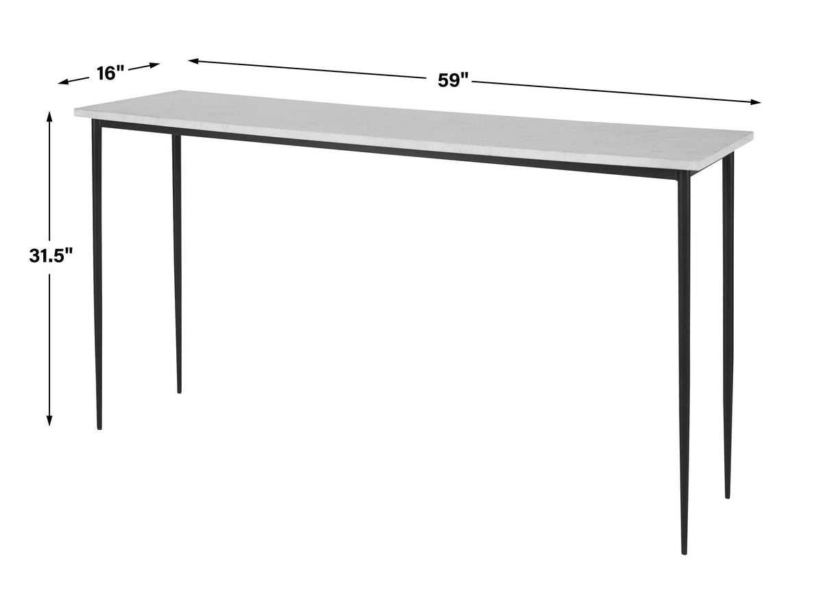 Nightfall White Marble Console Table